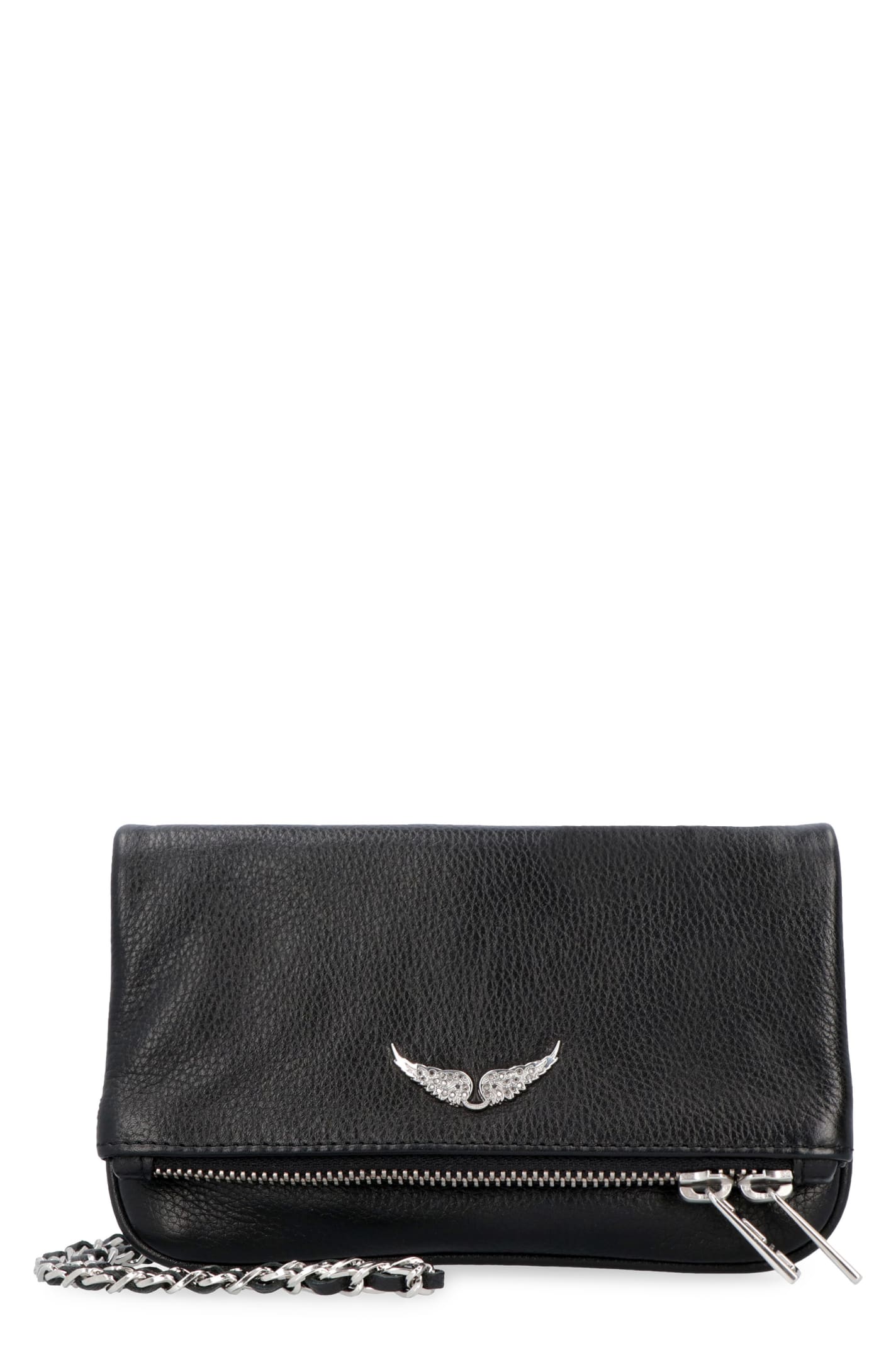 Zadig & Voltaire Rock Nano Pebbled Leather Clutch