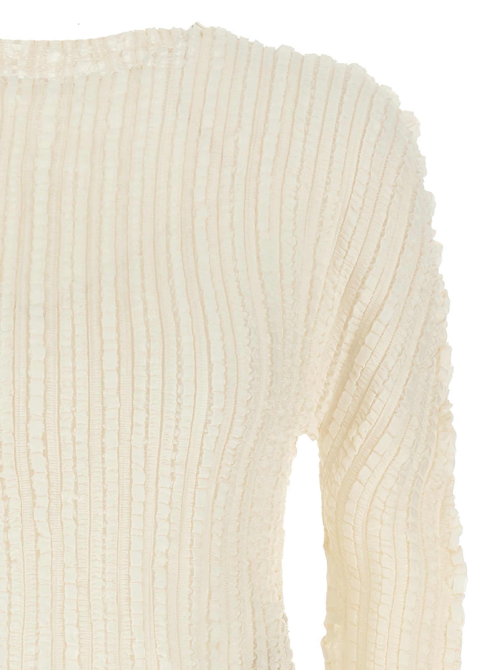 Issey Miyake Jellyfish Pleats Sweaters And Cardigans White