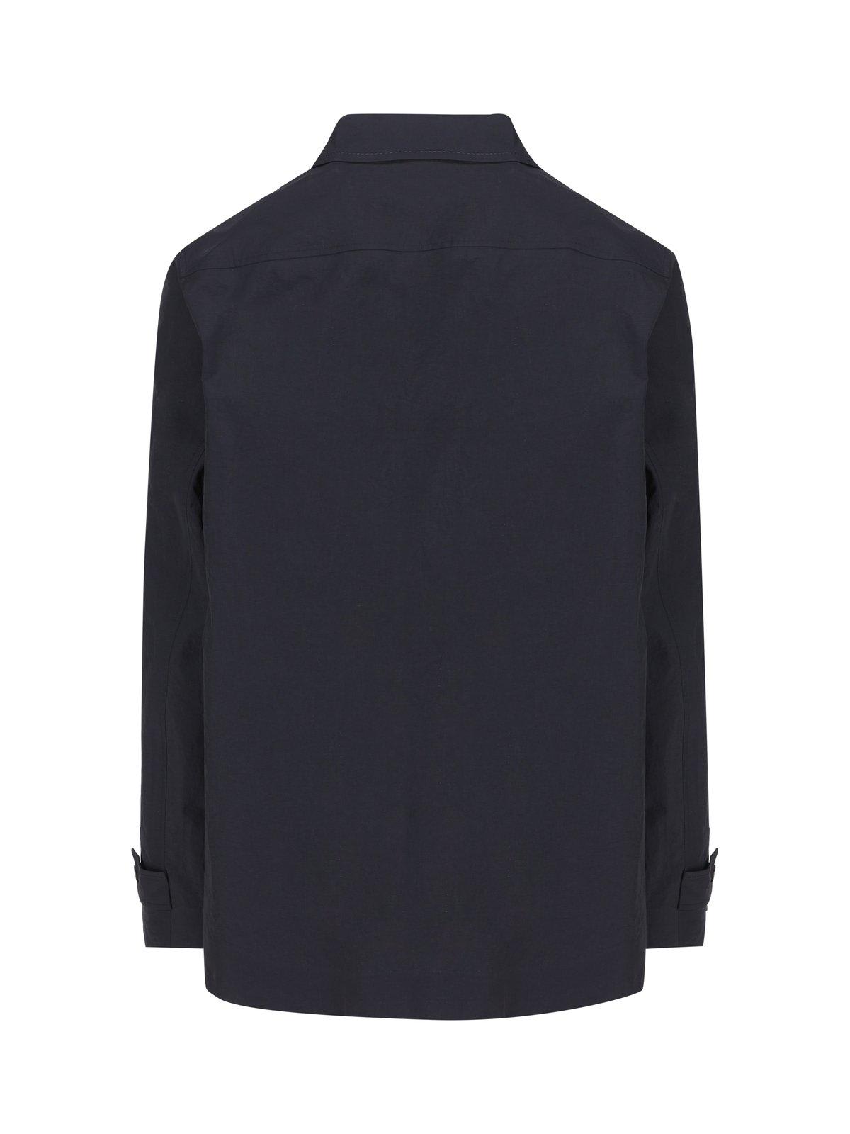 Shop Fendi Zip-detailed Shirt Coat In Navy