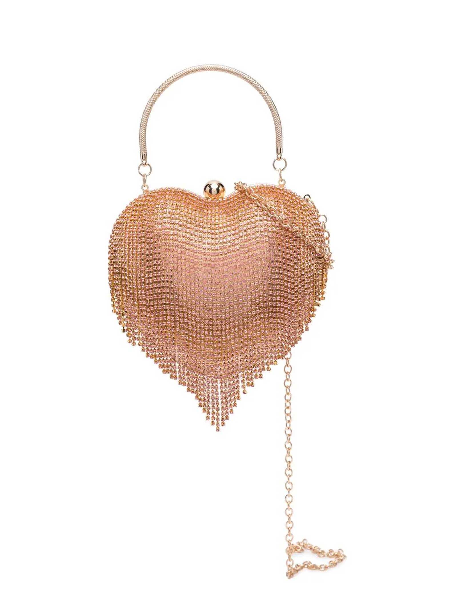Monnalisa Gold-tone/pink Jewelled Heart Bag