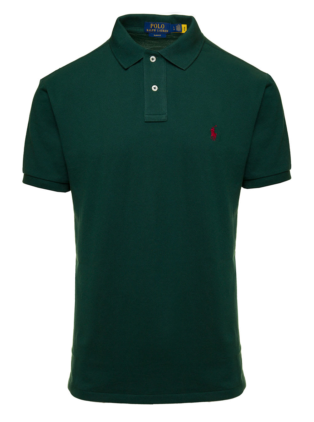 RALPH LAUREN GREEN T-SHIRT WITH SHORT SLEEVES AND EMBROIDERED LOGO IN COTTON MAN