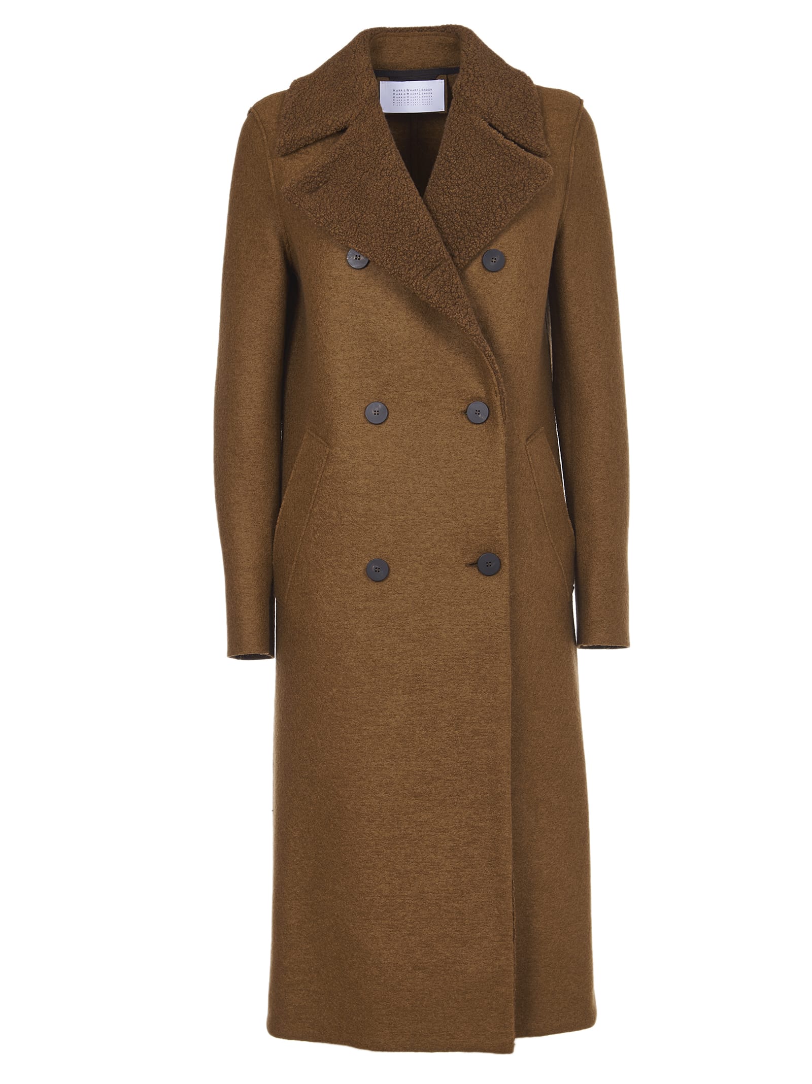 Harris Wharf London Brown Double-breasted Coat