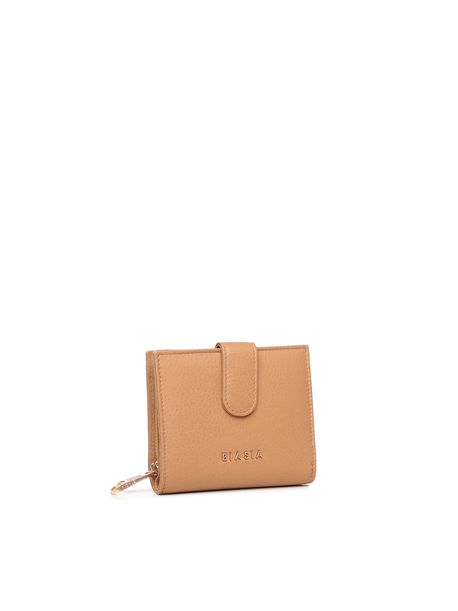 Biasia Leather Wallet With Logo In Brown