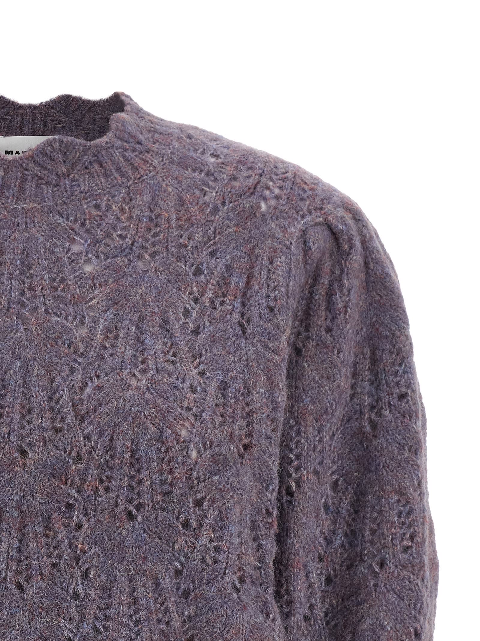 Isabel Marant Étoile Blue-violet Openwork Alpaca-blend Sweater In Purple