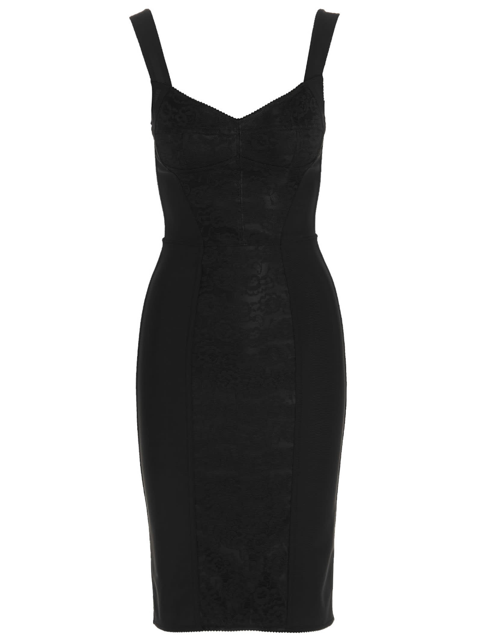 Shop Dolce & Gabbana Corsetteria Bustier Dress In Black