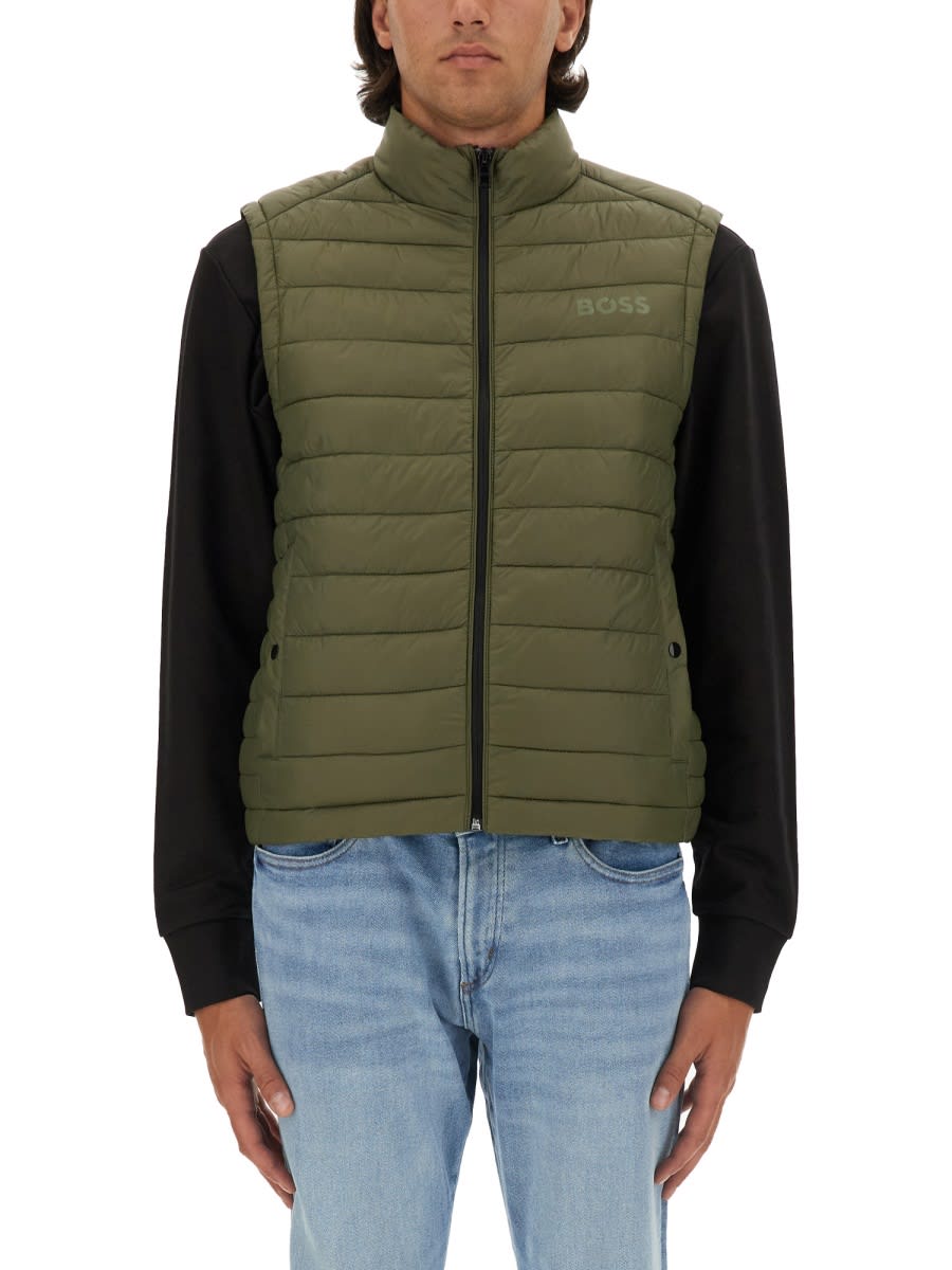 Shop Hugo Boss Walking Vest In Green