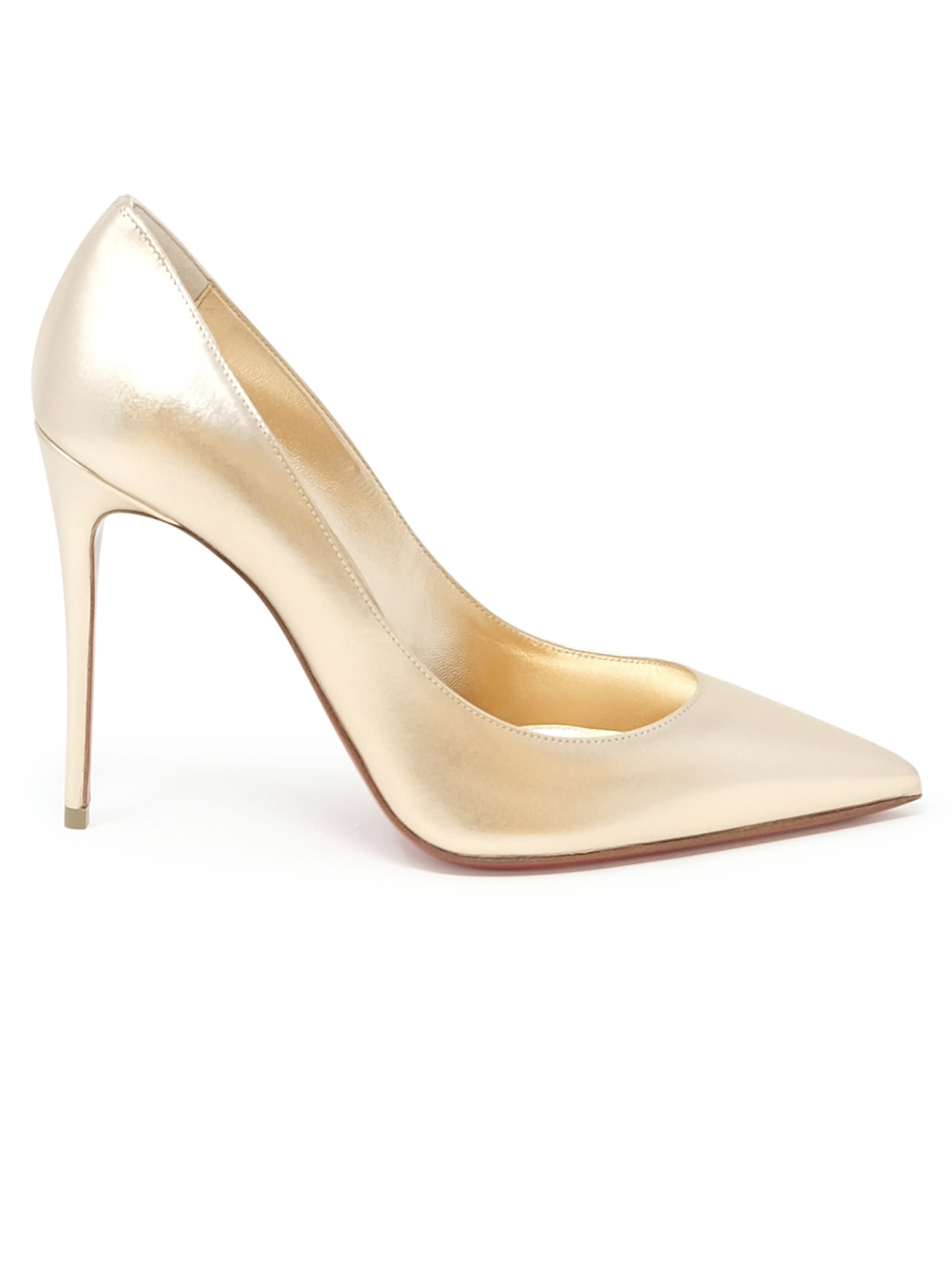 Rose Gold Metal Leather Kate 100 Pumps