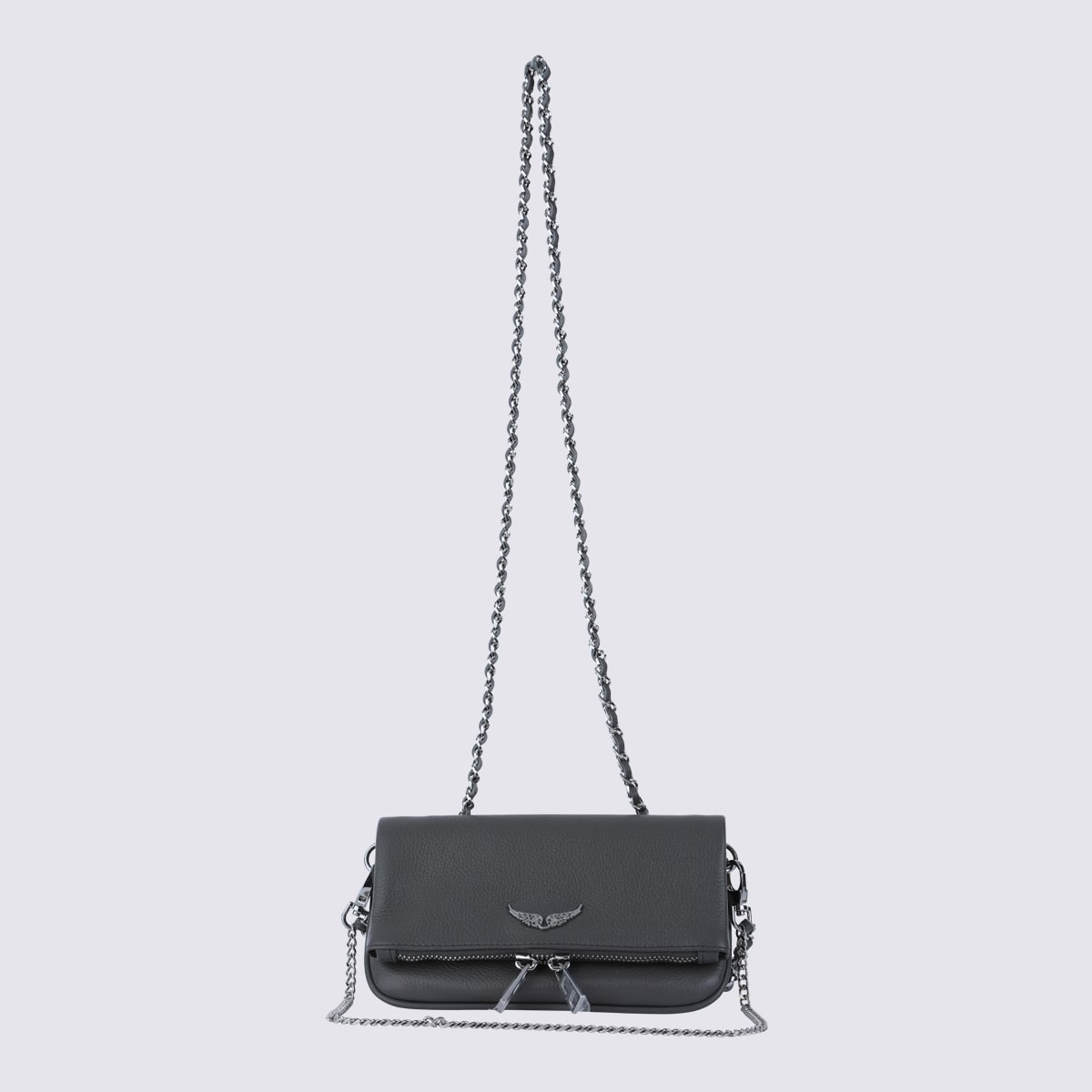 Zadig & Voltaire Chain Strap Textured Finish Shoulder Bag In Black