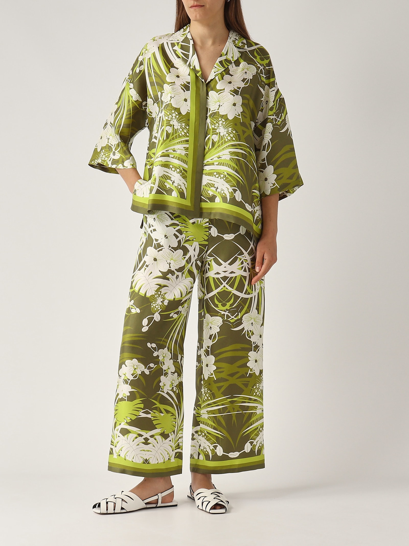Max Mara Studio Pants Woman Kaki In Lime