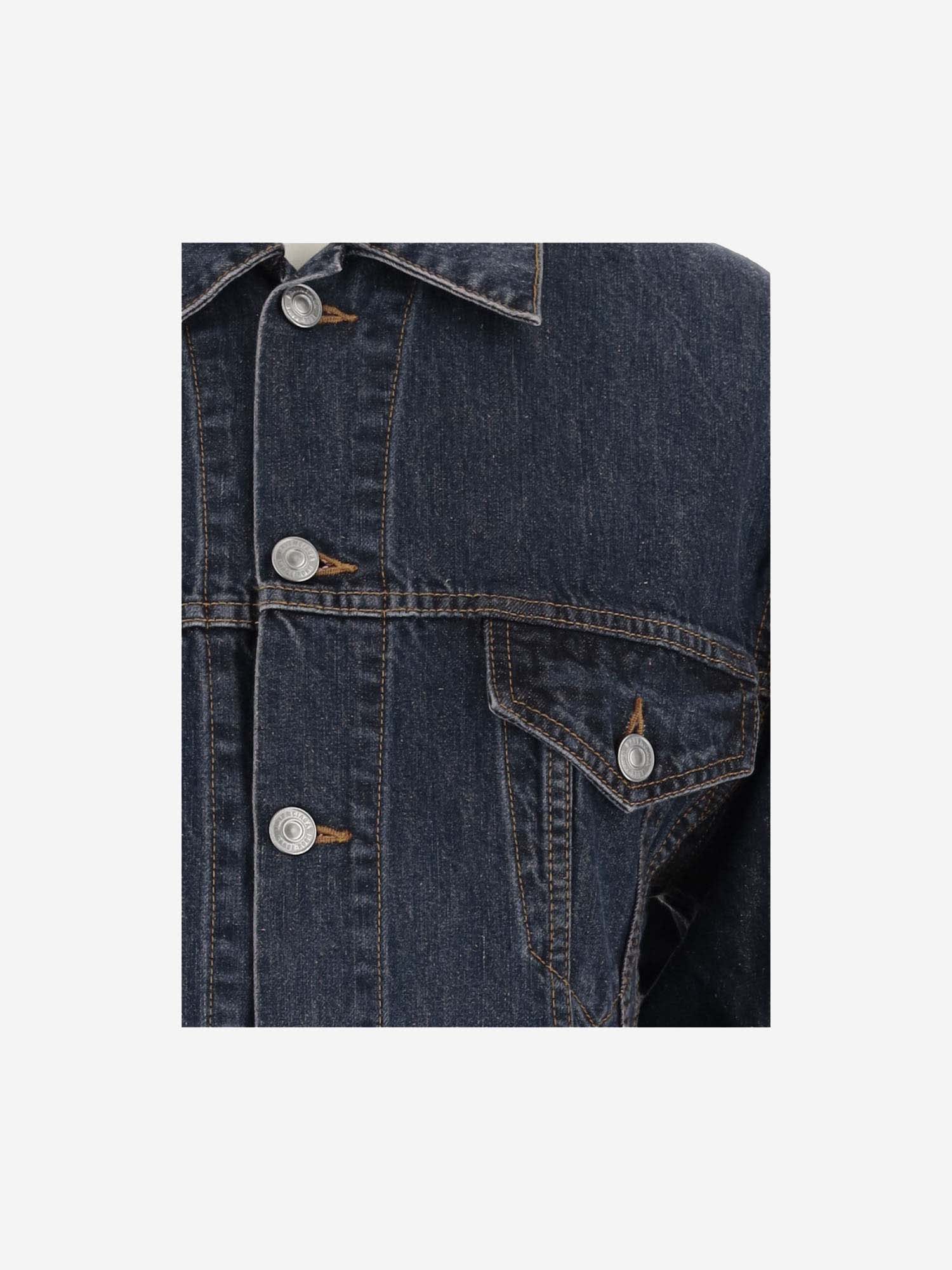 Balenciaga Collared Button-up Denim Jacket In Denim