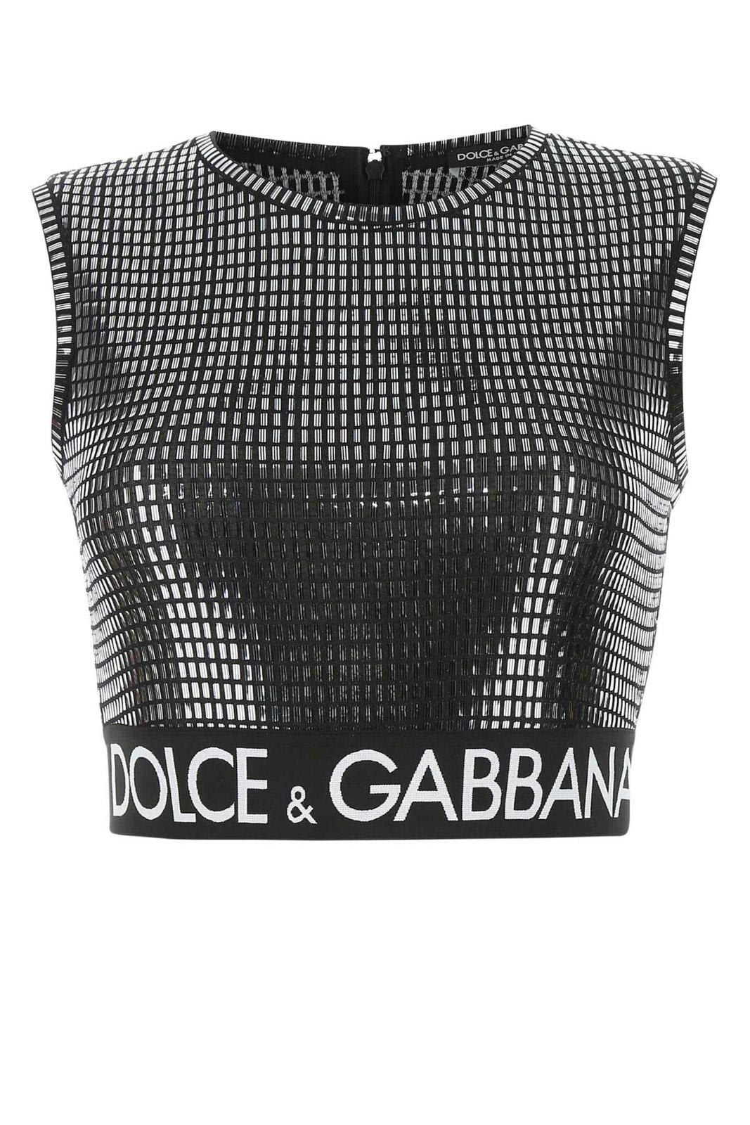 Dolce & Gabbana Sleeveless Sequined Jersey Top