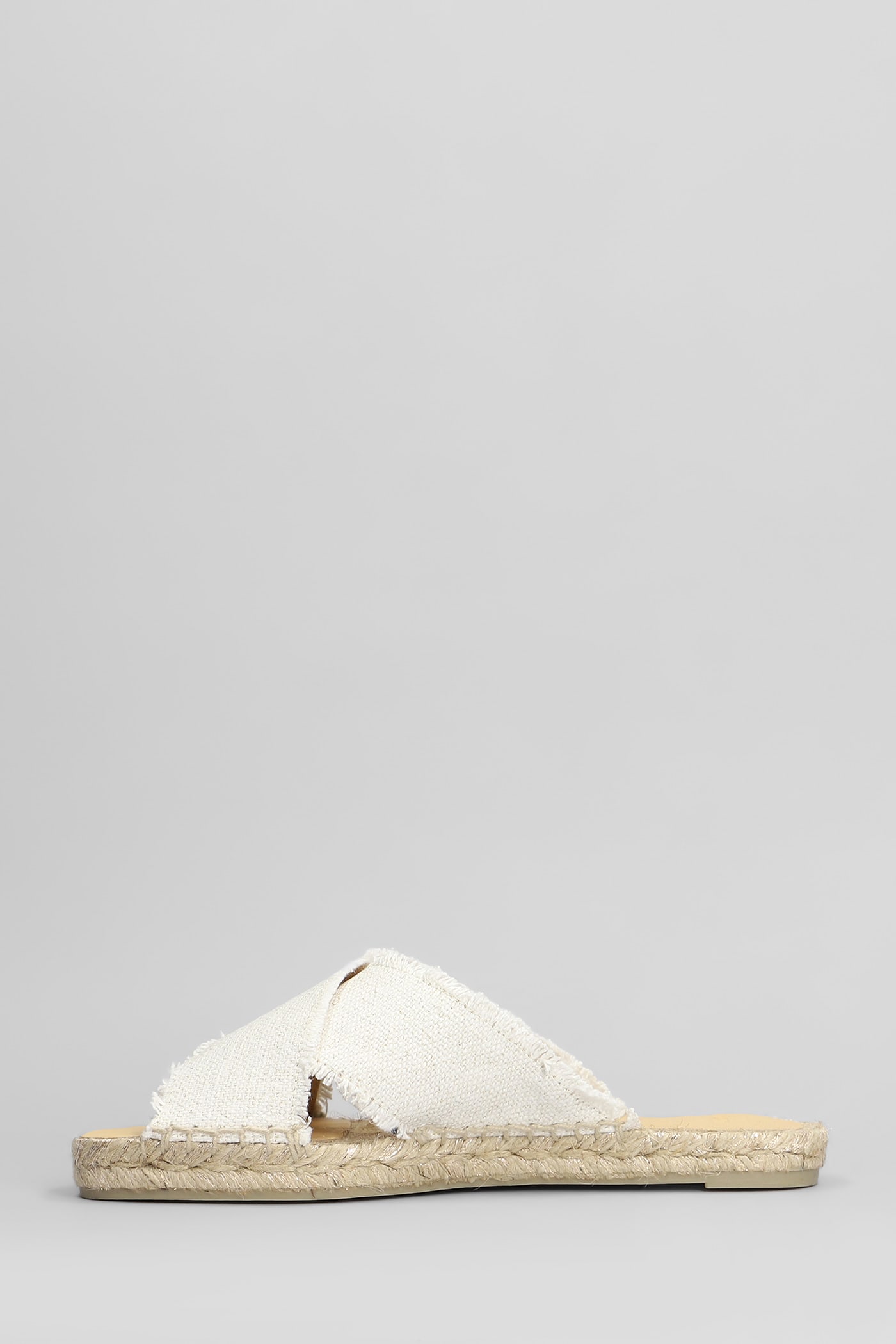 Shop Castaã±er Palmera-032 Flats In White Canvas