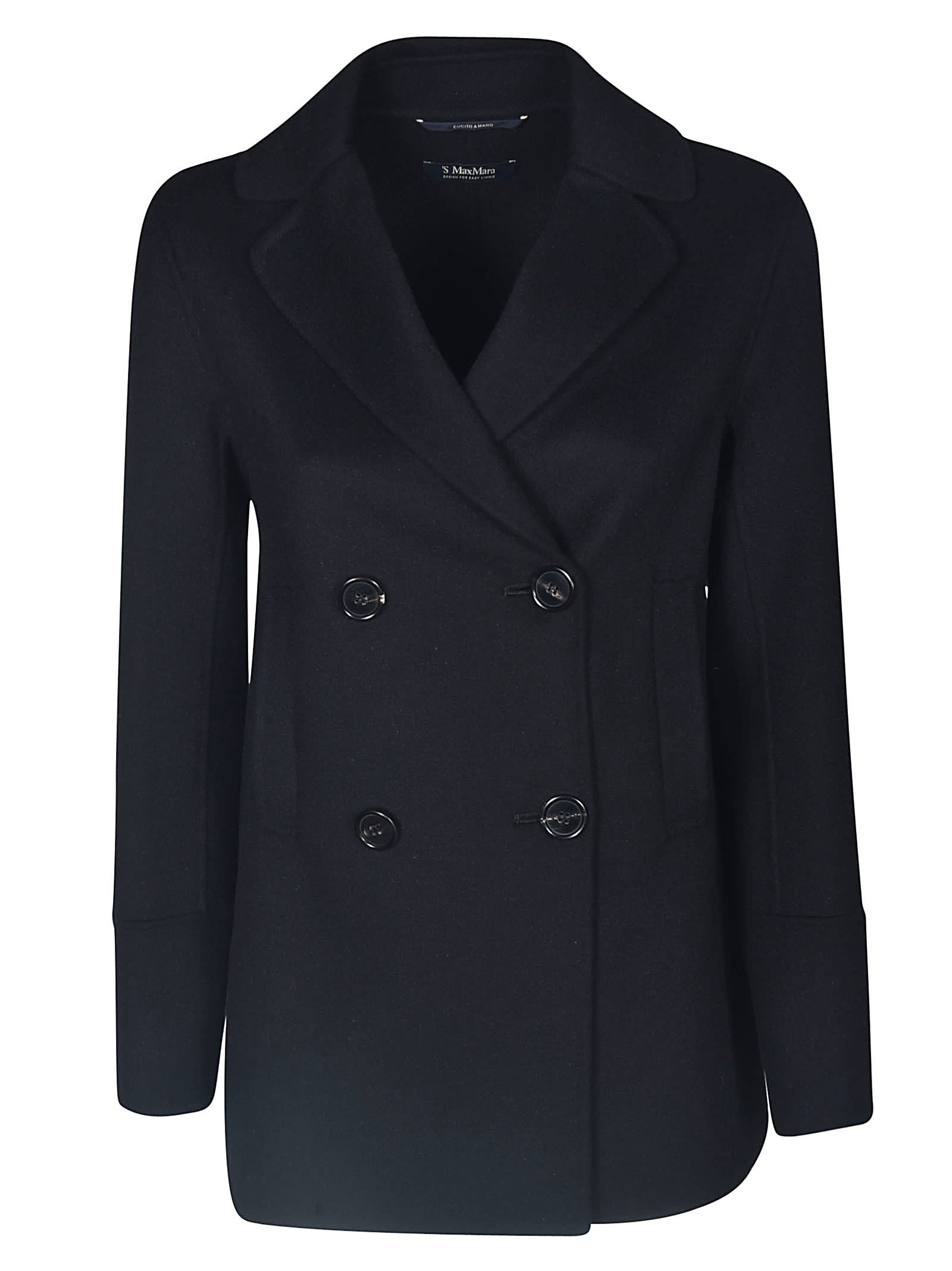 Max Mara The Cube Double-breasted Four Buttoned Blazer In Black