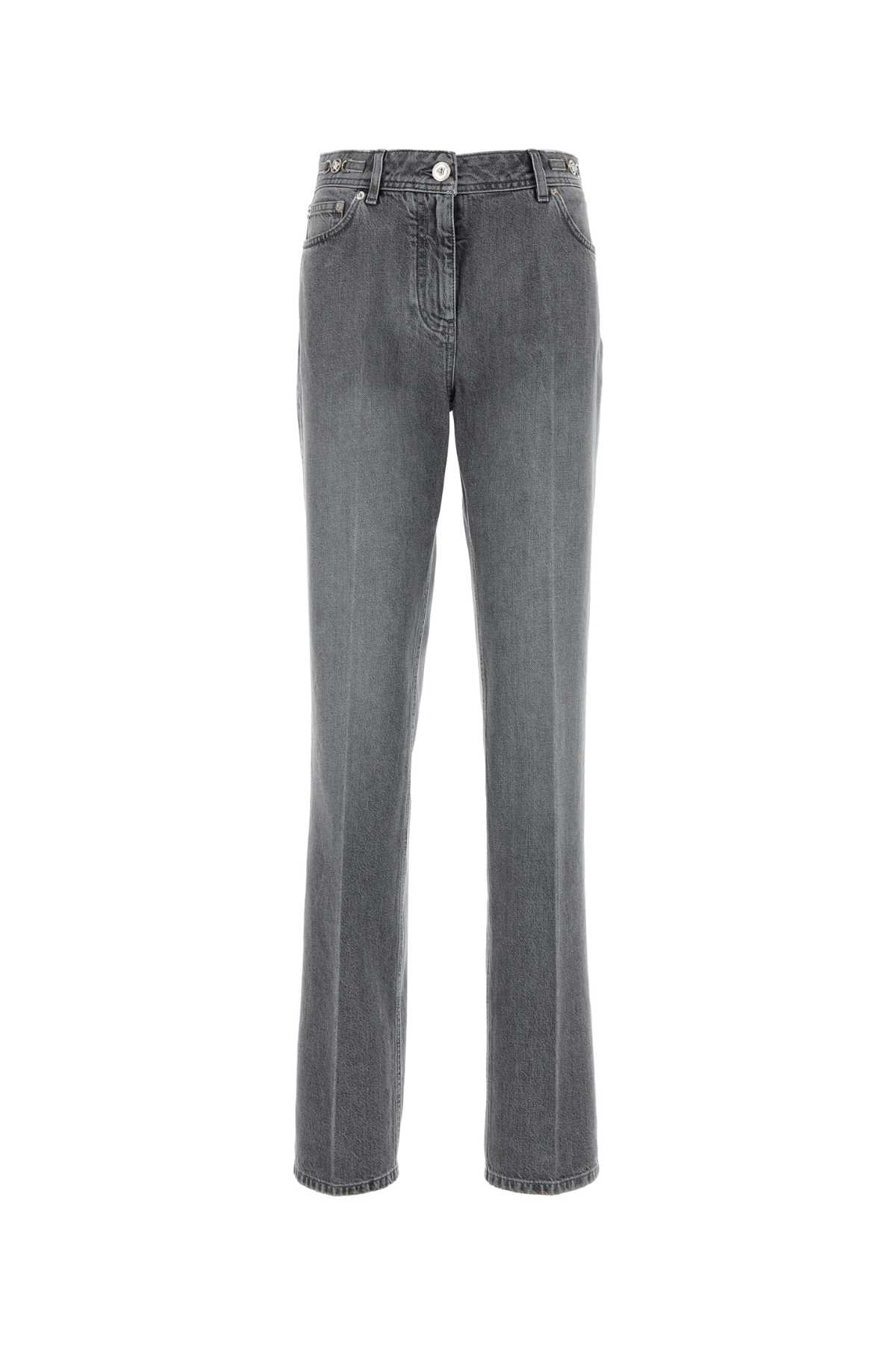 Shop Versace Dark Grey Denim Jeans In 1d280