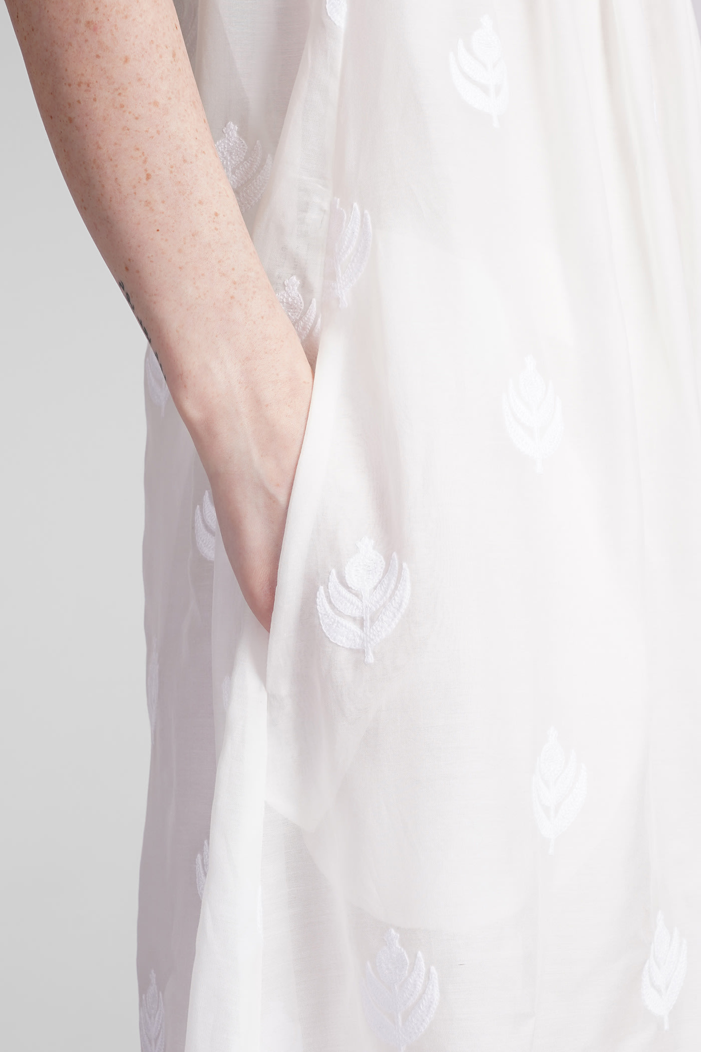 Shop Holy Caftan Amore Lev Dress In White Cotton