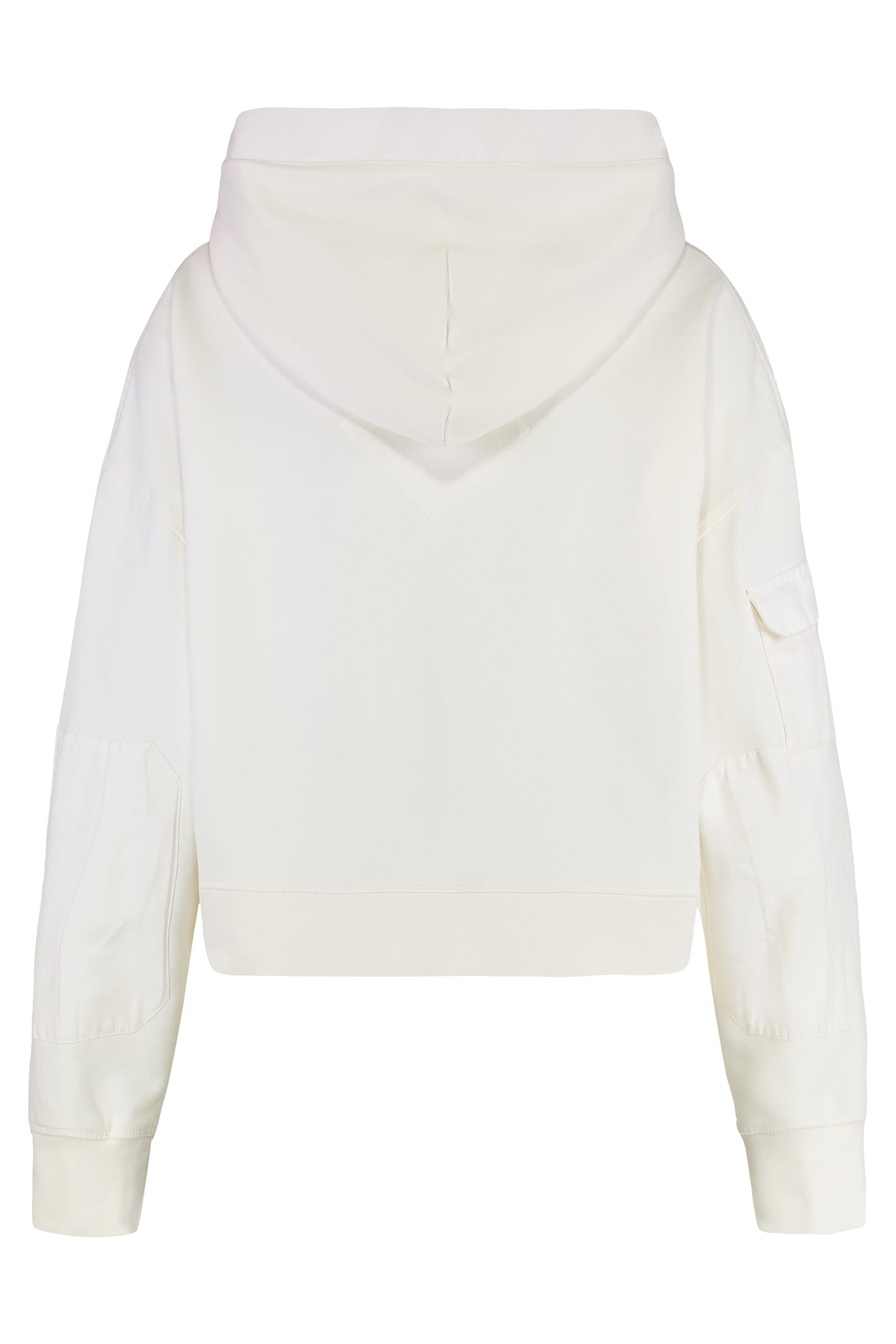 Canada Goose Cotton Hoodie With Front Pocket And Hood In White