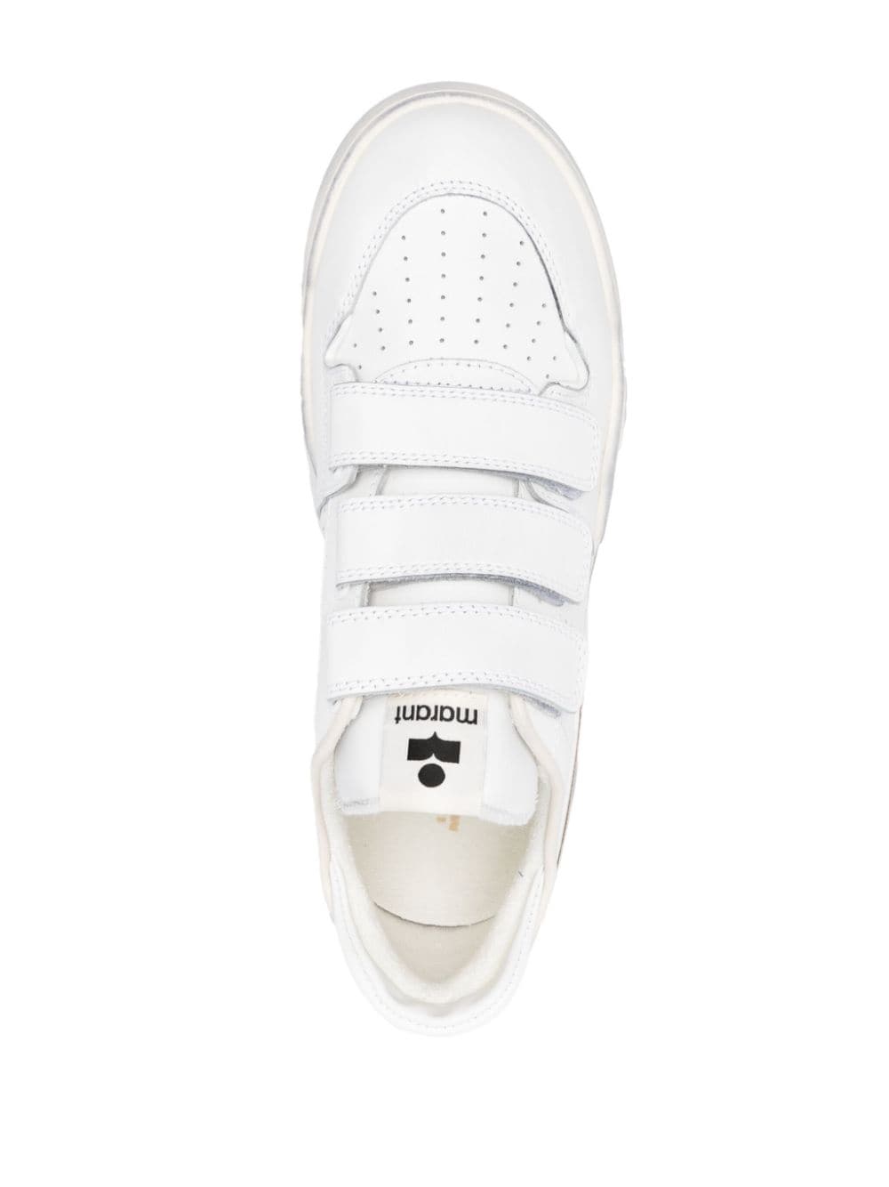 Isabel Marant Logo-patch Touch-strap Sneakers In Bianco
