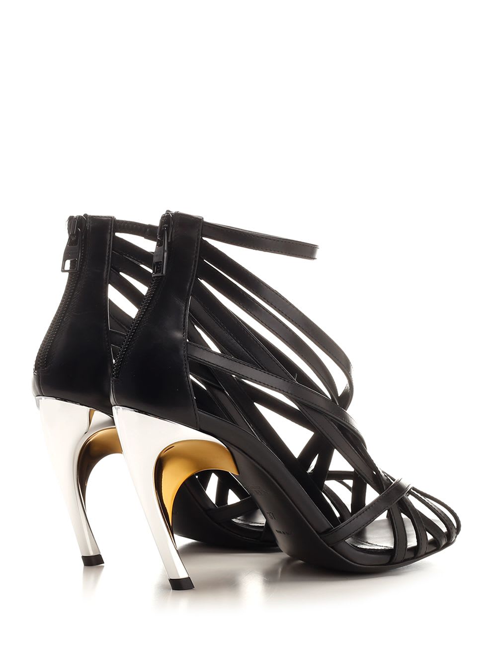 Shop Alexander Mcqueen Armadillo Sandals In Black