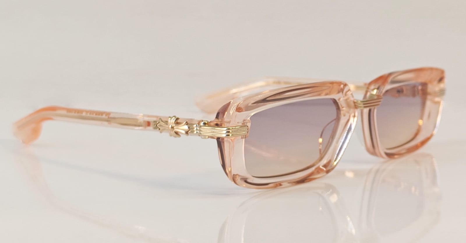 Shop Chrome Hearts Asstravagant - Pink Crystal Sunglasses In Pink/gold