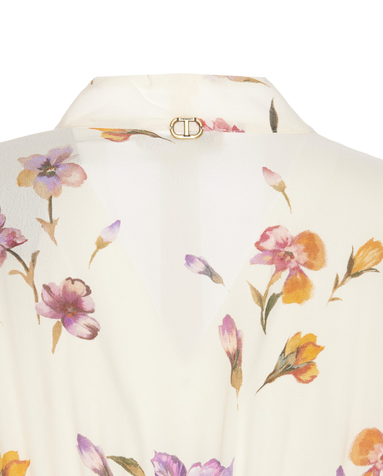 Twinset Twin-set Neutrals Floral Print Mini Dress In Multicolour