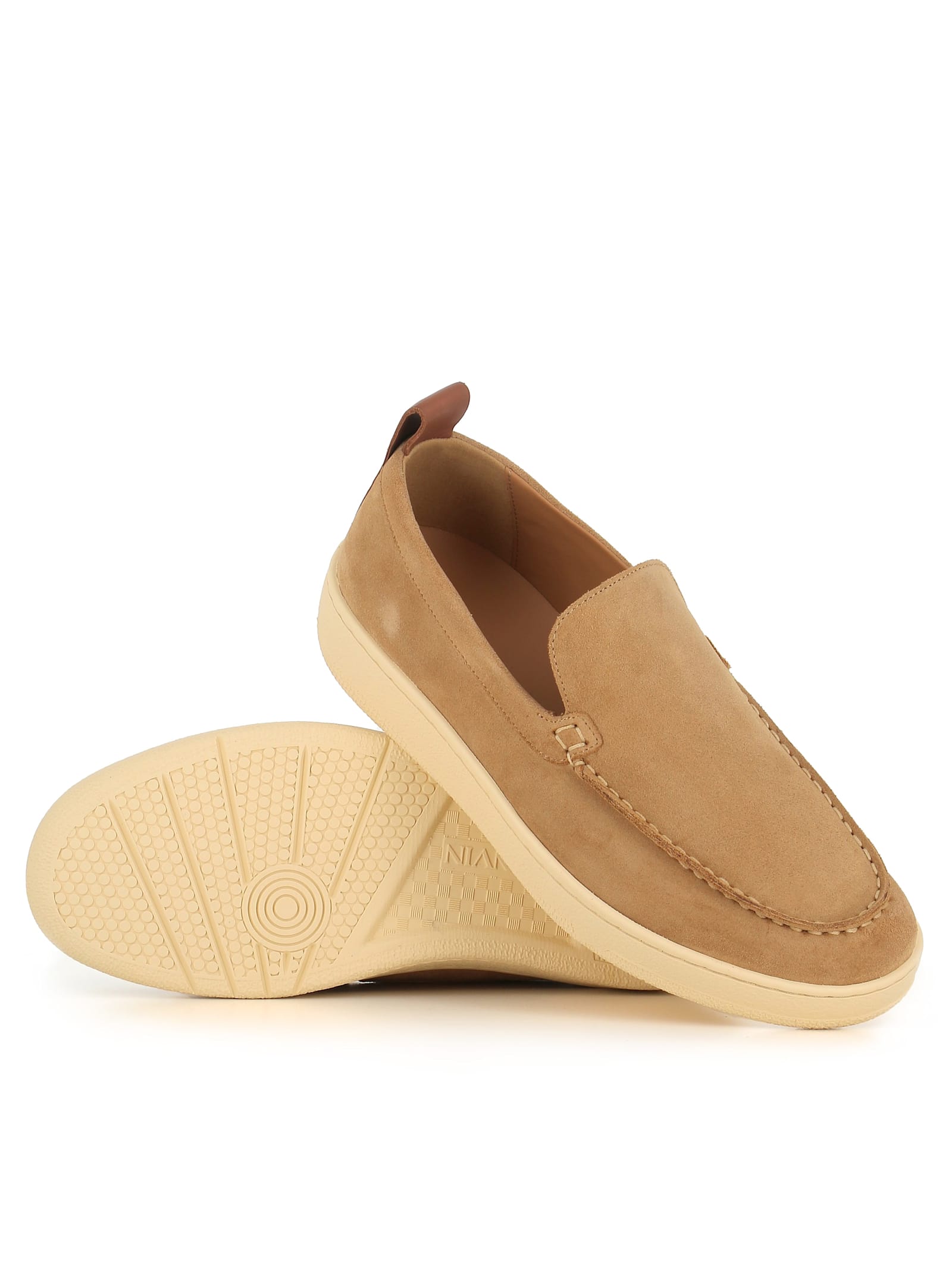Lanvin Suede Slipper Loafers Dark Beige In Beige