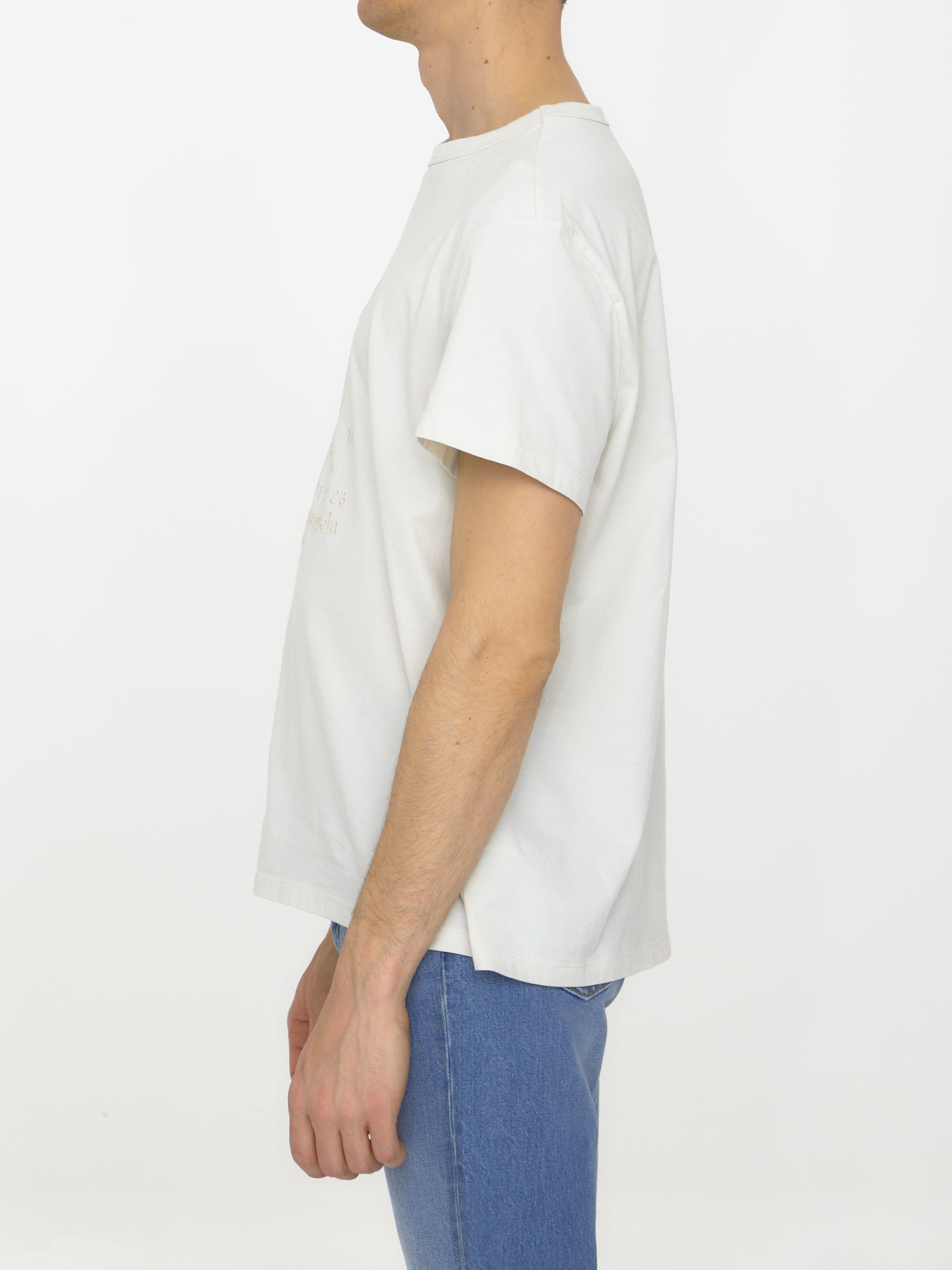 Shop Maison Margiela Numerical Logo T-shirt In White