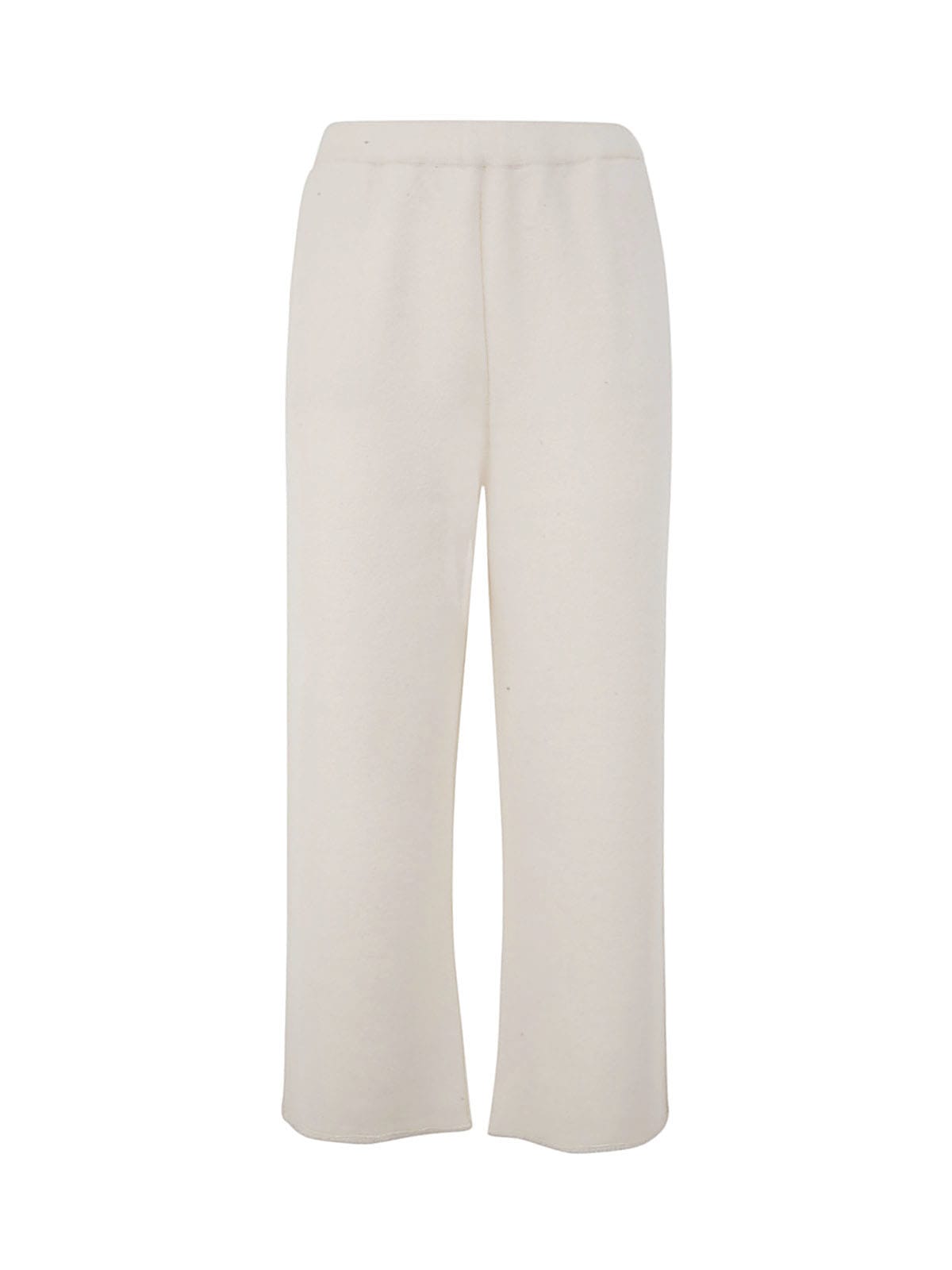 Oyuna Knitted Jacquard Cropped Trousers In Ivory