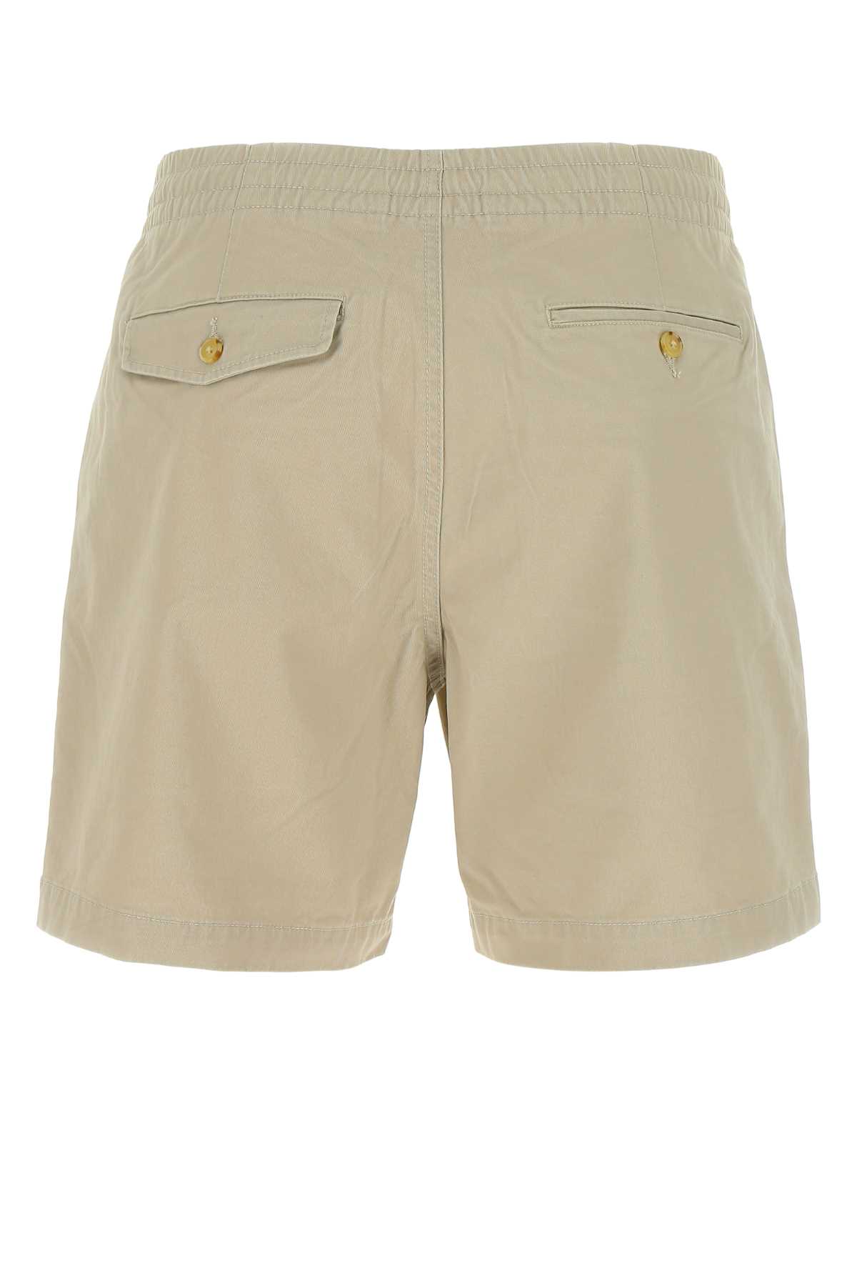 Shop Polo Ralph Lauren Dove-grey Stretch Cotton Bermuda Shorts In 024