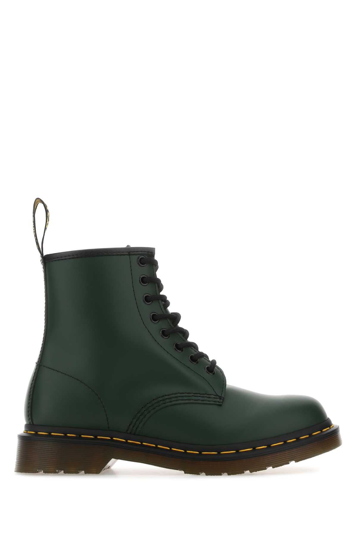 Shop Dr. Martens' Bottle Green Leather 1460 Ankle Boots In Greensmooth