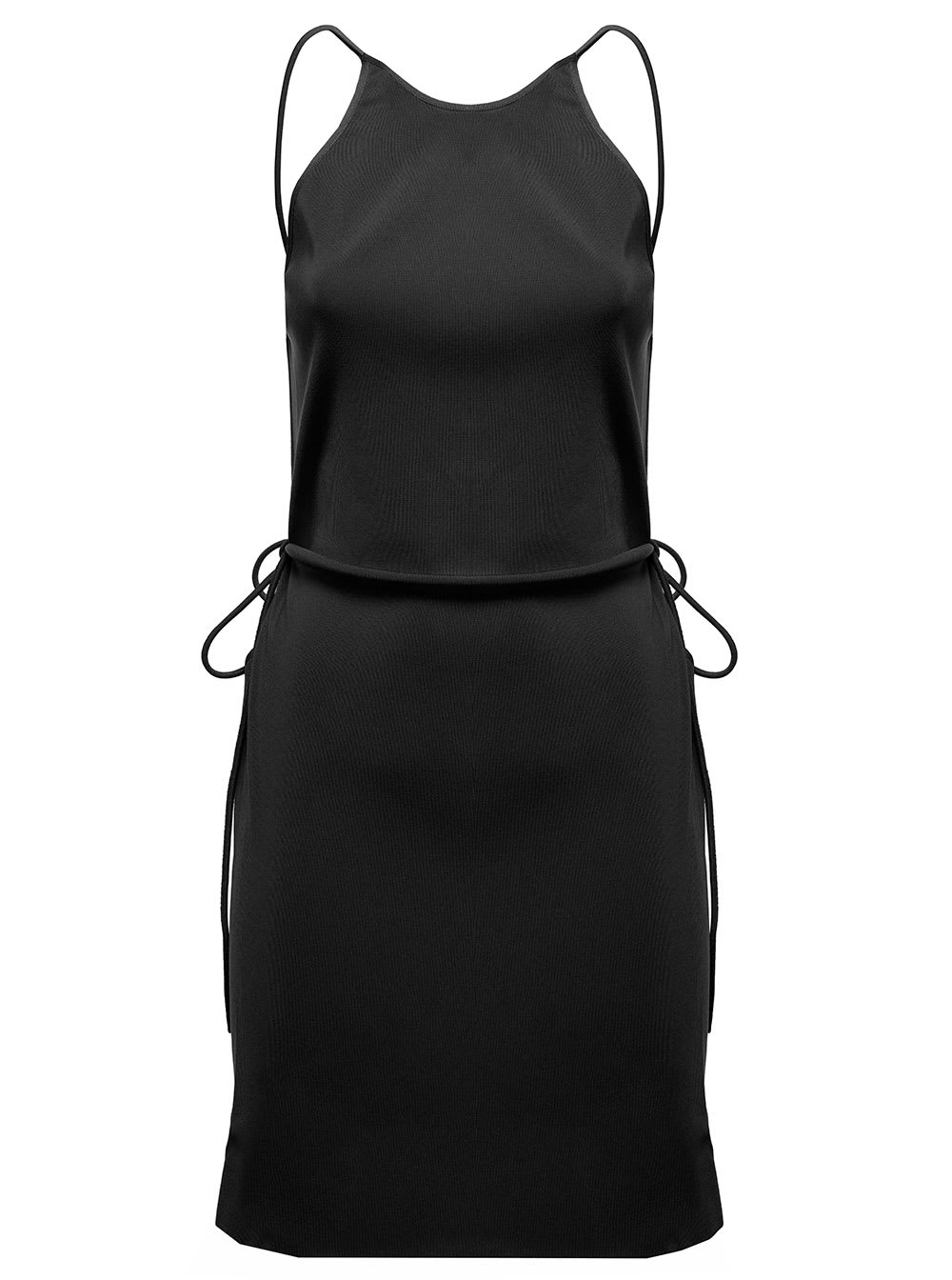 Bottega Veneta Womans Black Viscose Dress With Back Uncovered