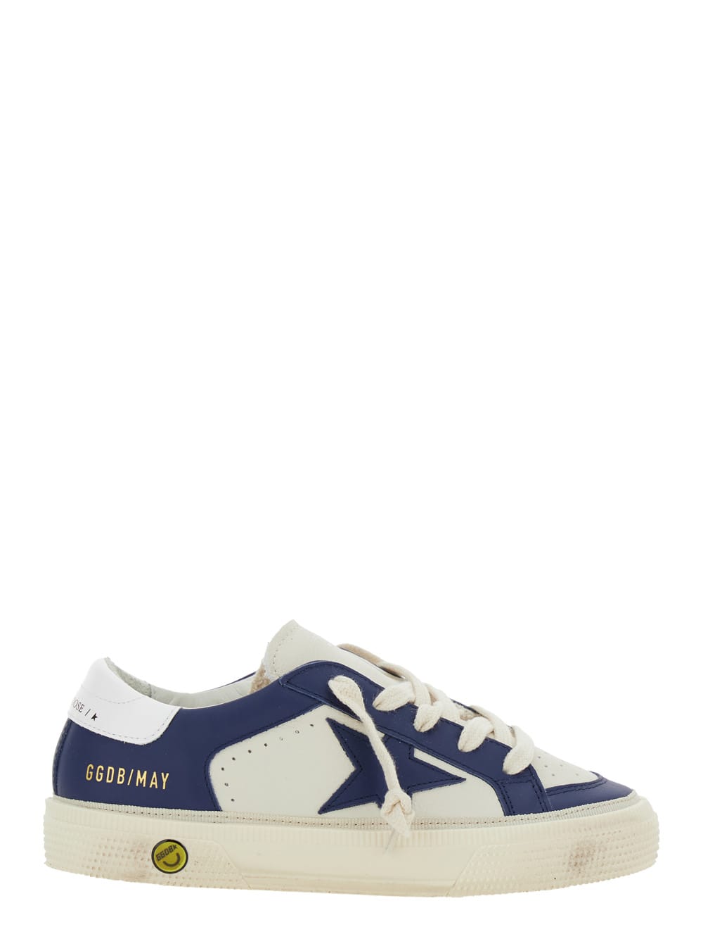 Golden Goose May With Double Quarter And Toe Leather Upper Star And Heel - Include Codice Gyf In Blu
