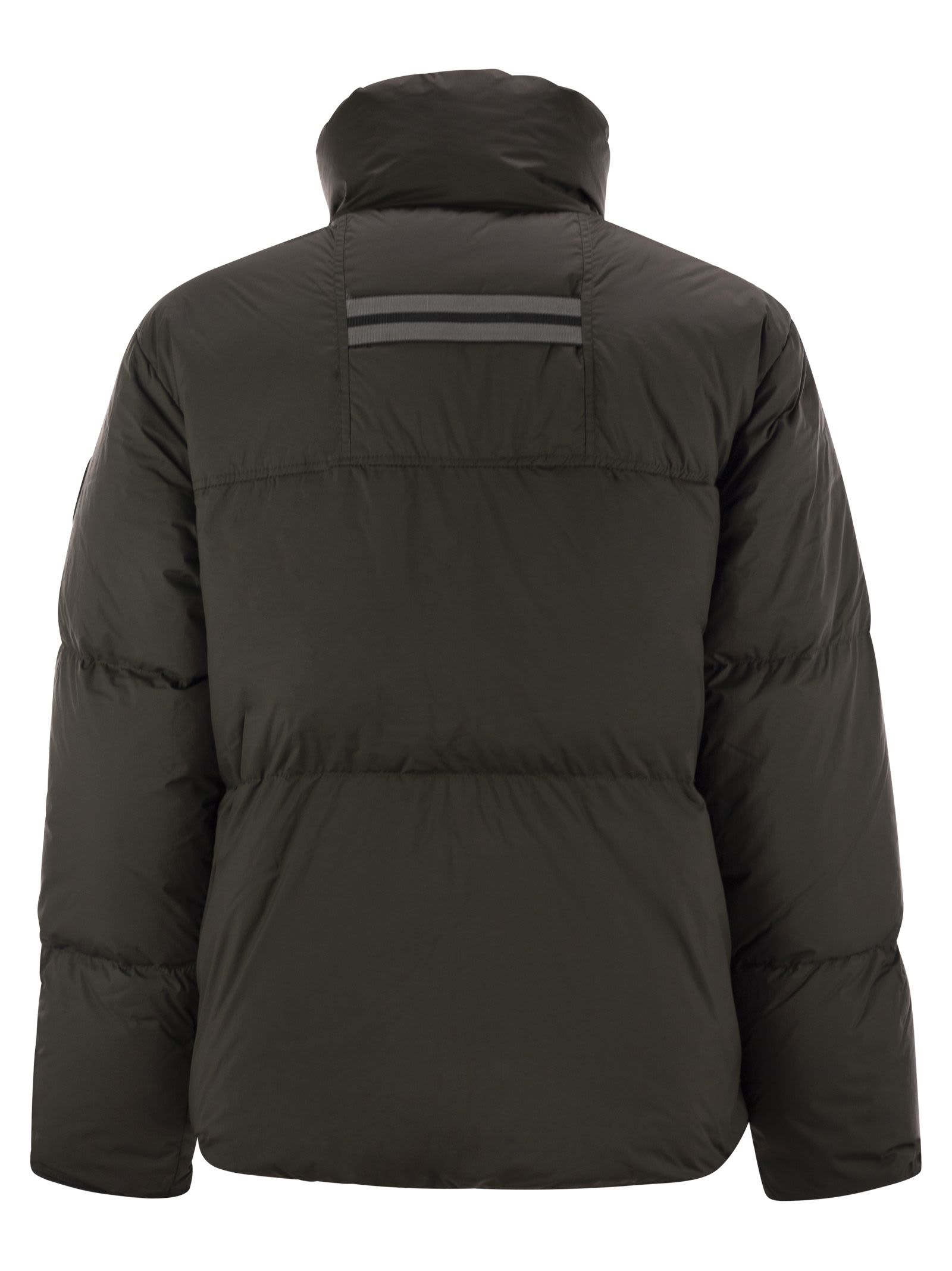 Shop Canada Goose Lawrence - Down Jacket With Black Logo In Anthracite