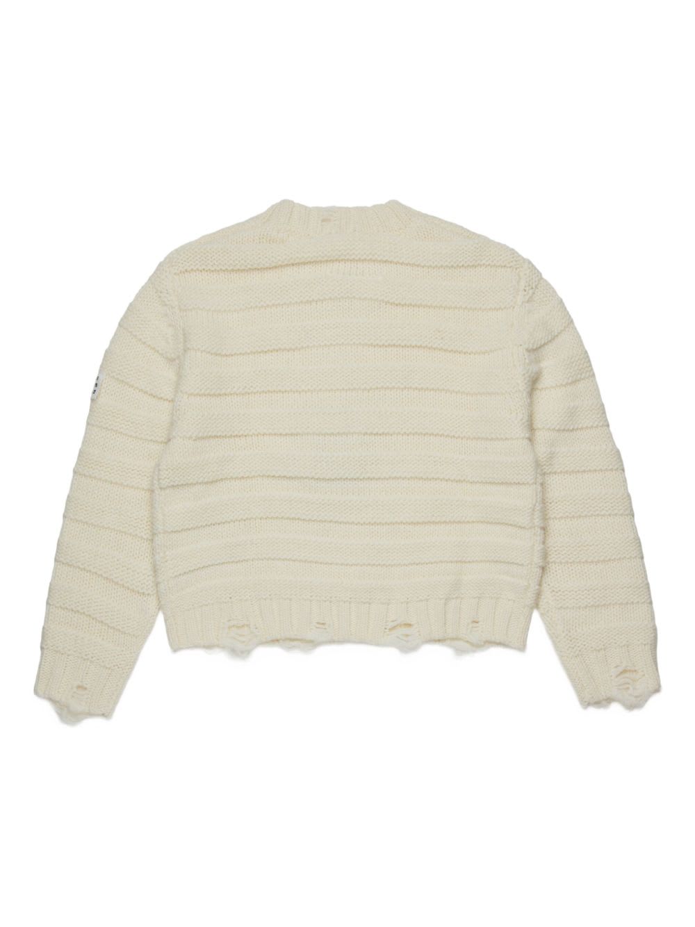 Mm6 Maison Margiela Kids Sweater With Logo Appliqué In Neutral