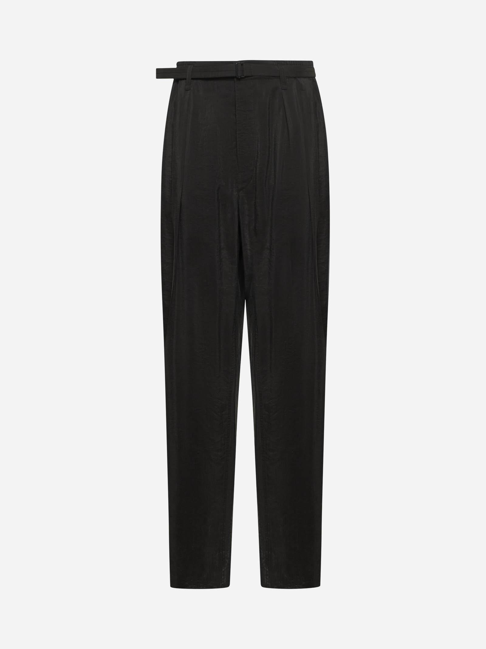 Brown Dry Silk Relaxed-fit Trousers