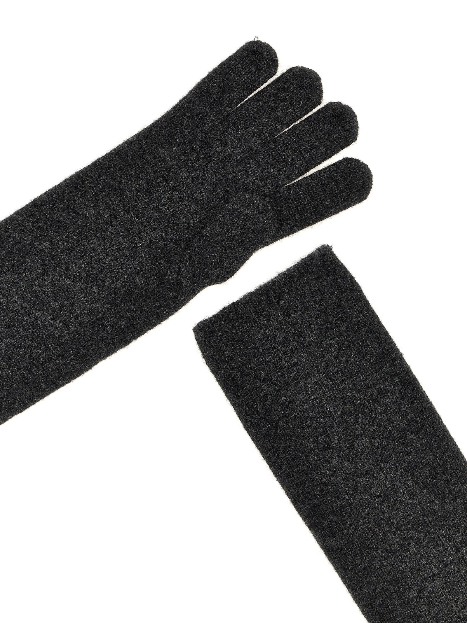 Max Mara Gray Conio Gloves In Gray