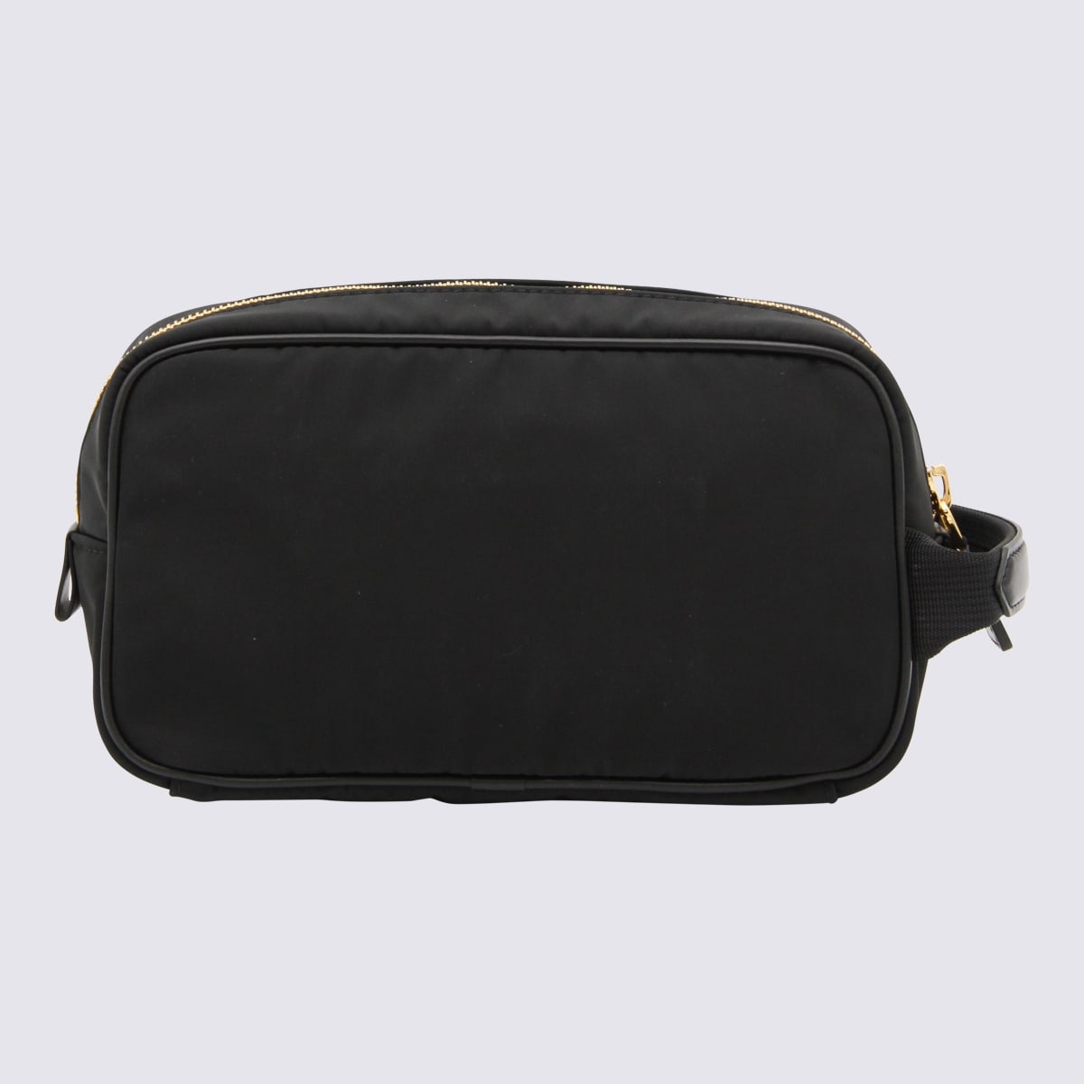 Shop Tom Ford Black Canvas And Leather Pouch Bag