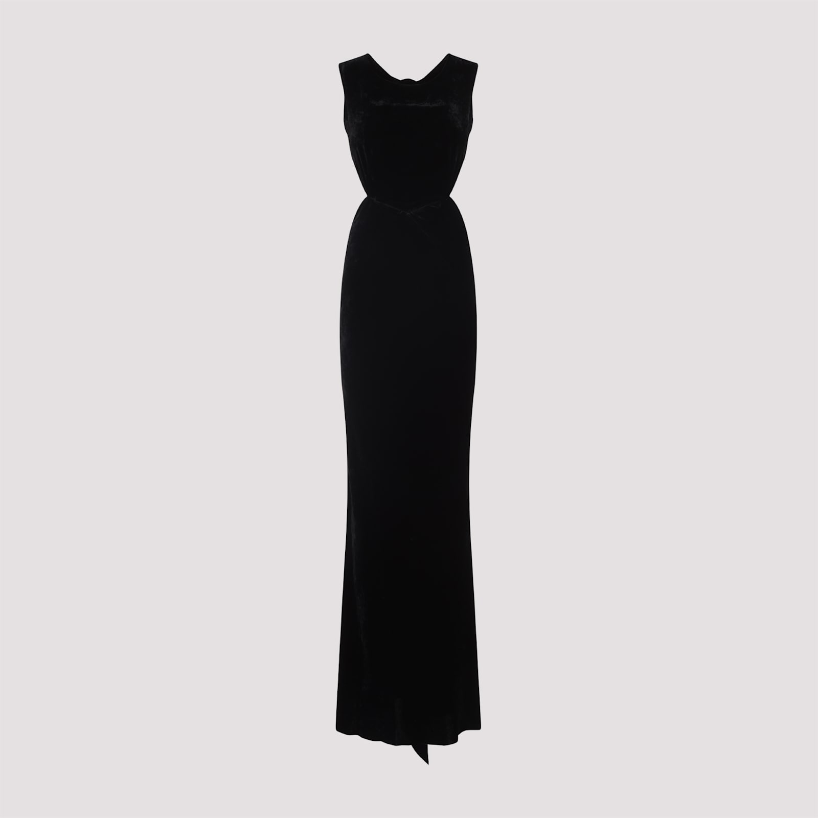 Rick Owens Open Back Gown Long Dress In Black