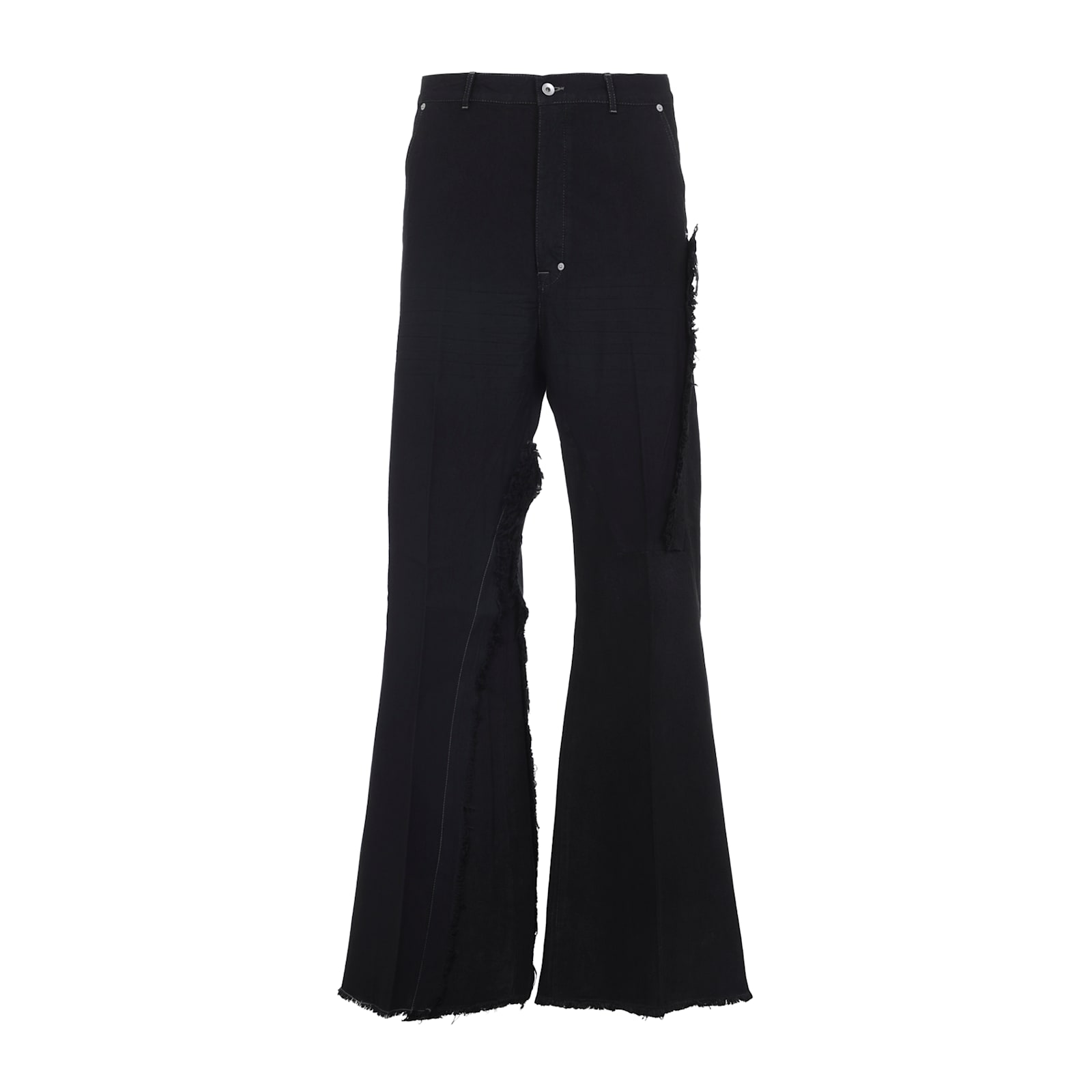 Rick Owens Casual Trousers With Frayed Detailing And Pockets In Black