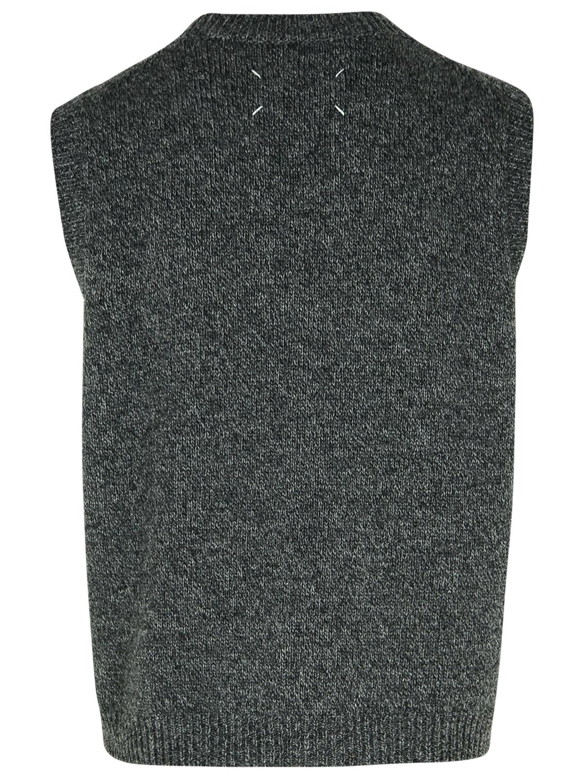 Shop Maison Margiela Grey Wool Vest