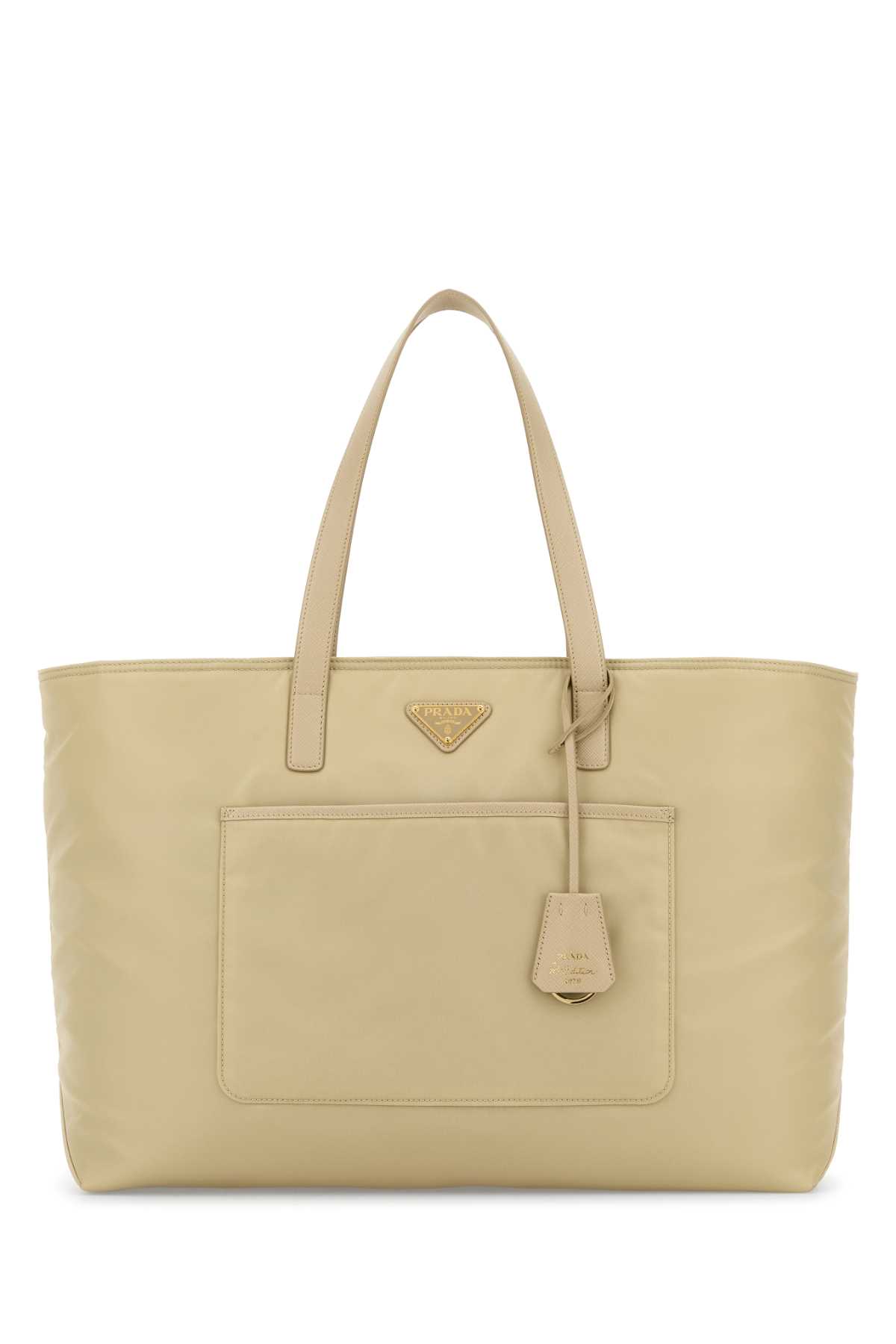 Prada Sand Re-nylon Large Re-edition 1978 Shopping Bag In Brown