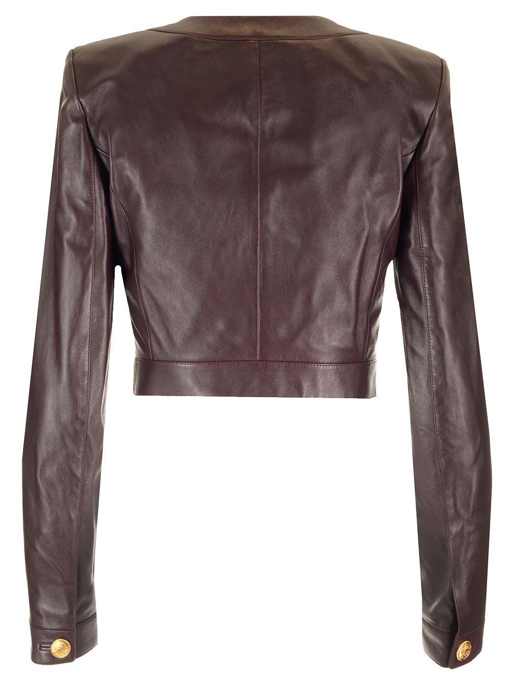 Shop Chloé Chasseur Cropped Jacket In Brown