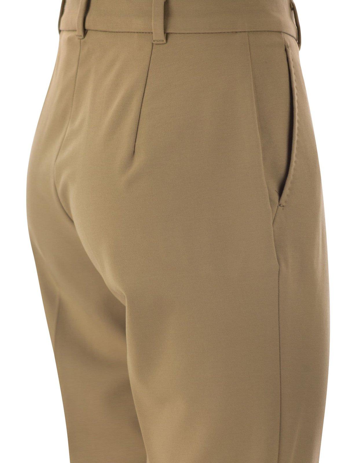 Max Mara Slim Fit Tailored Trousers In Camel