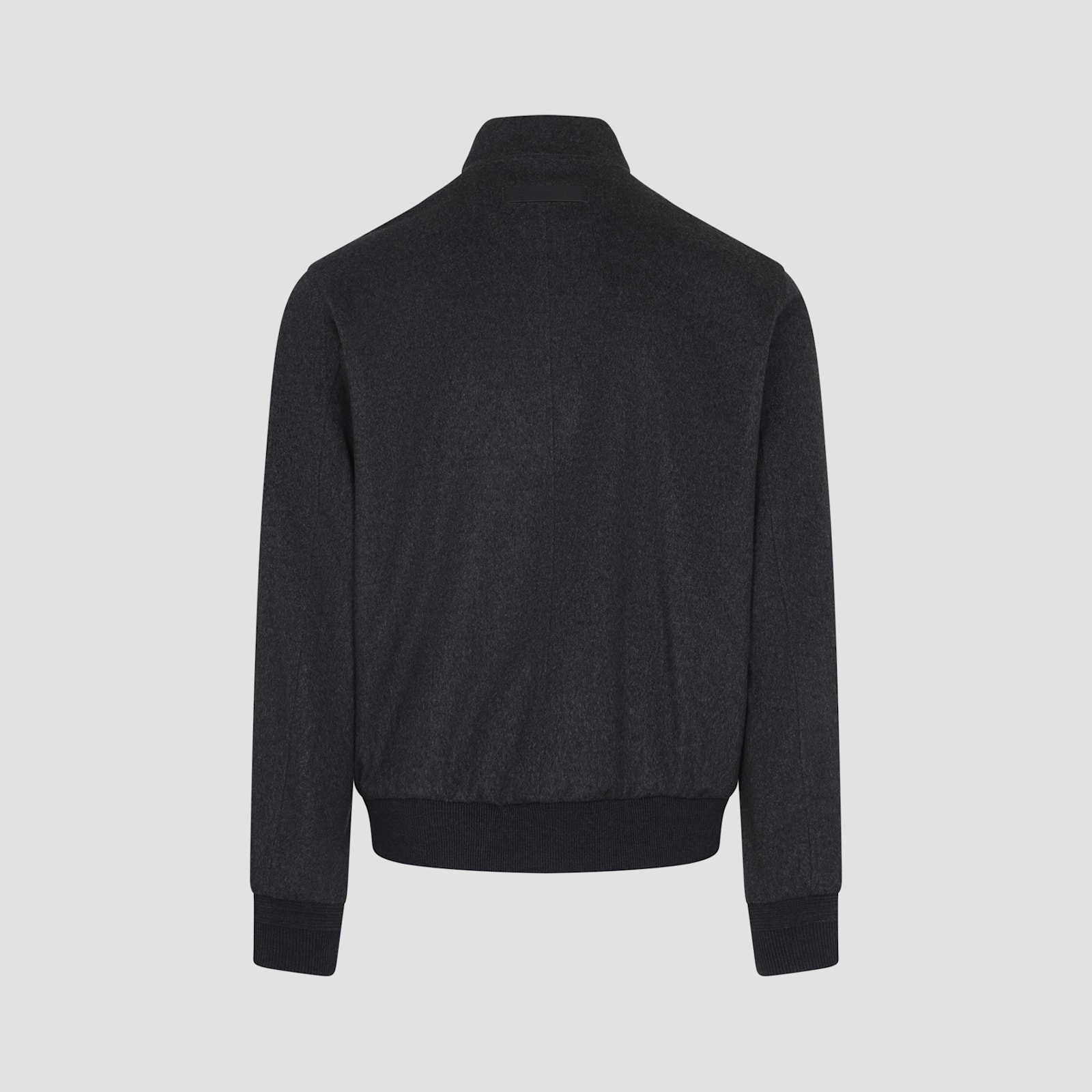 Zegna Modern Blouson With High Collar And Buttons In Black