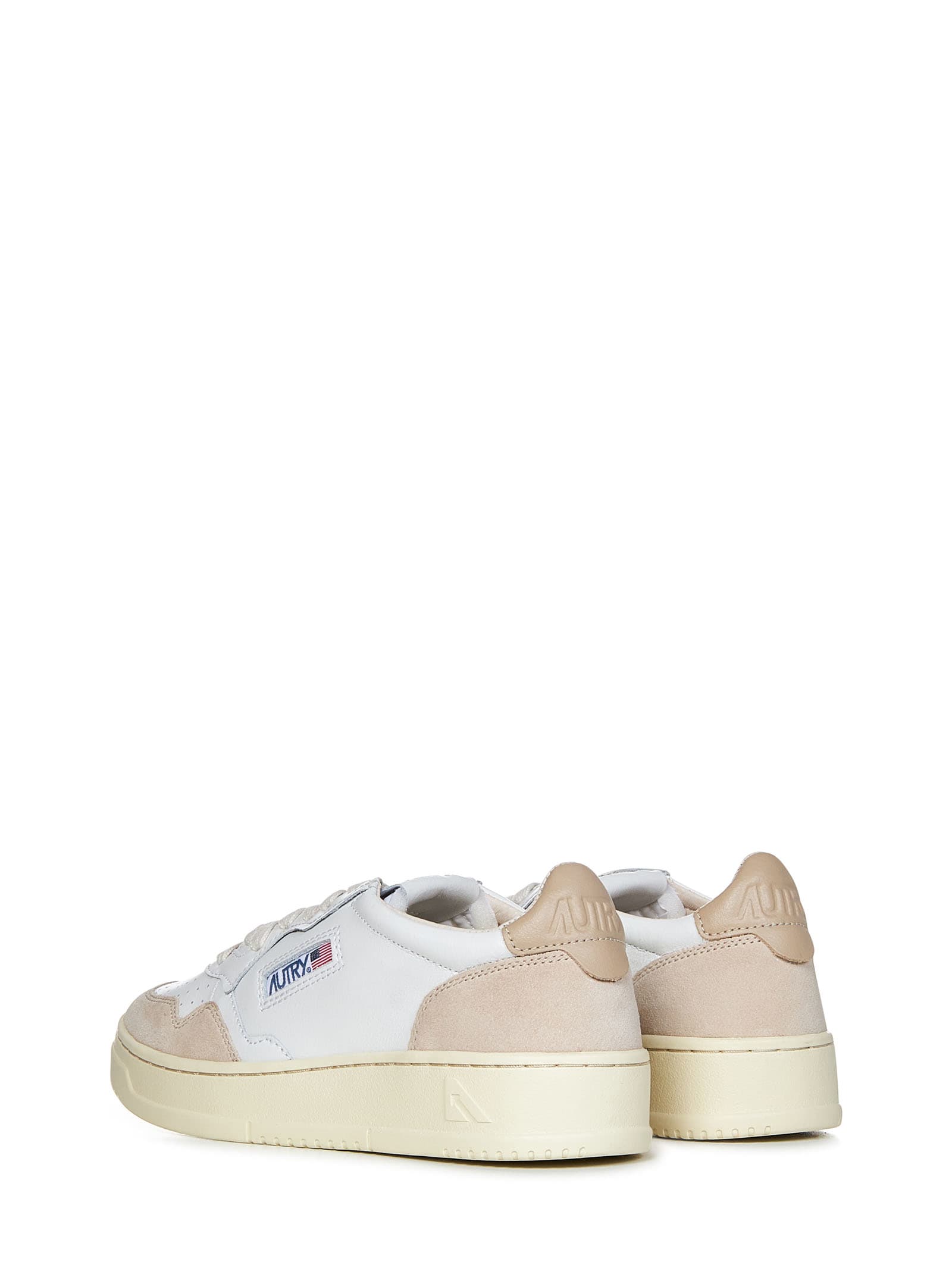 Shop Autry Medalist Low Sneakers In Beige