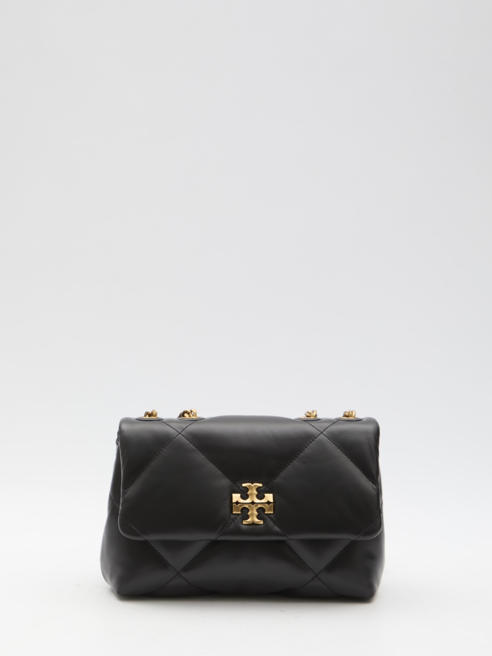 Tory Burch Kira Diamond Quilted Leather Small Convertible Shoulder Bag In Black