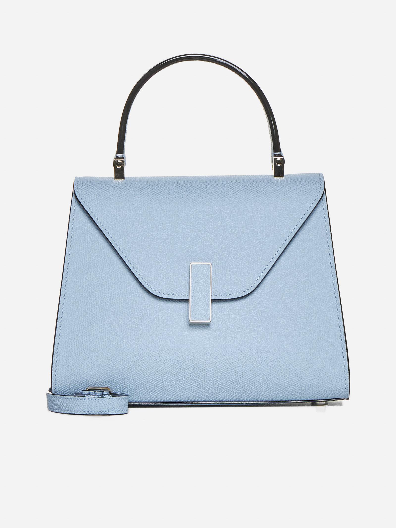 Shop Valextra Iside Small Leather Bag In Clear Blue