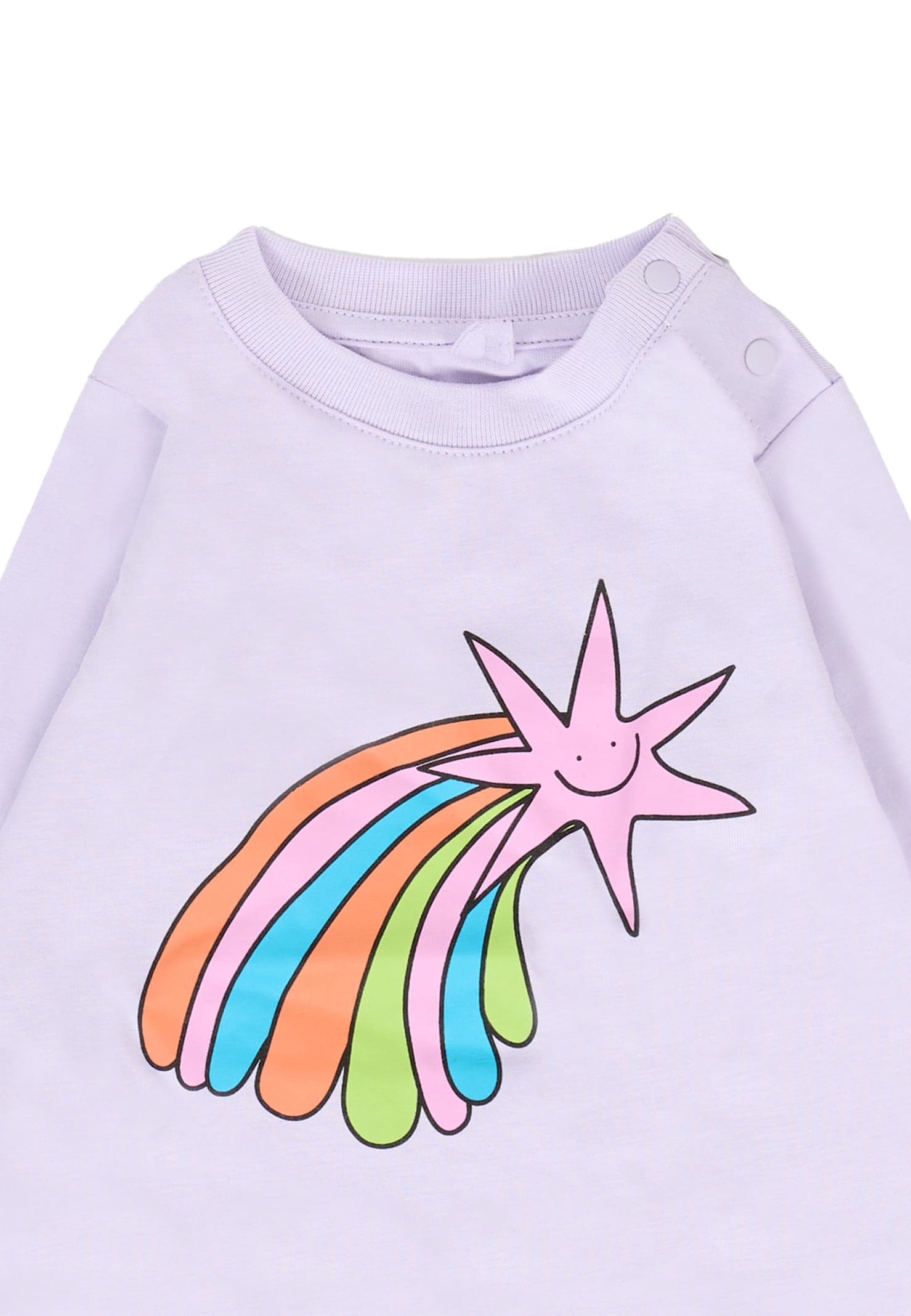 Stella Mccartney Lilac T-shirt For Baby Girl With Star In Purple