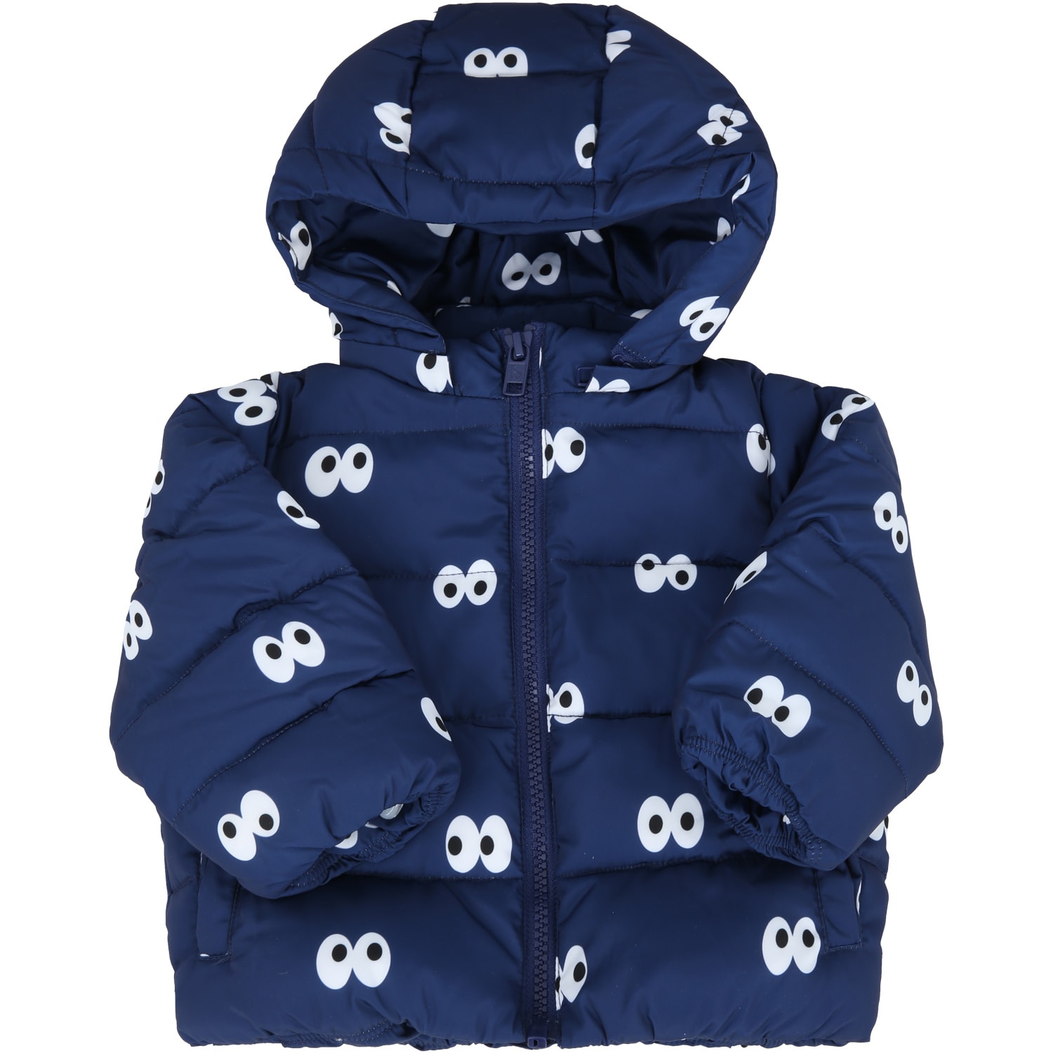 Stella McCartney Kids Blue Jacket For Babykids With Eyes