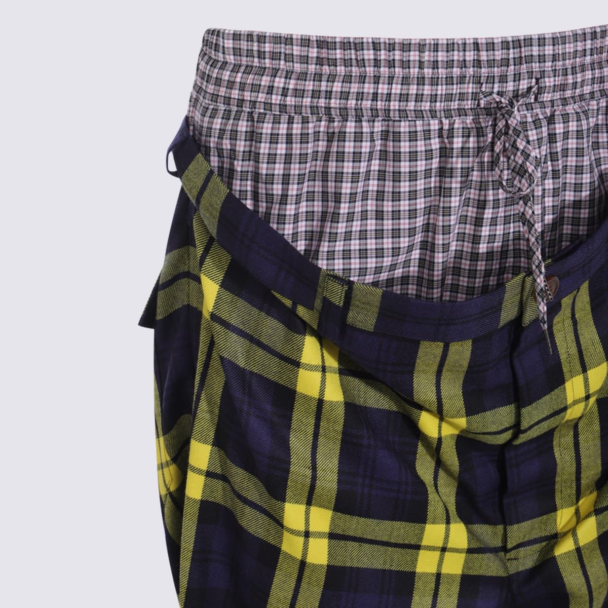 Vivienne Westwood Checkered Trousers Drawstring Button Detail In Multi