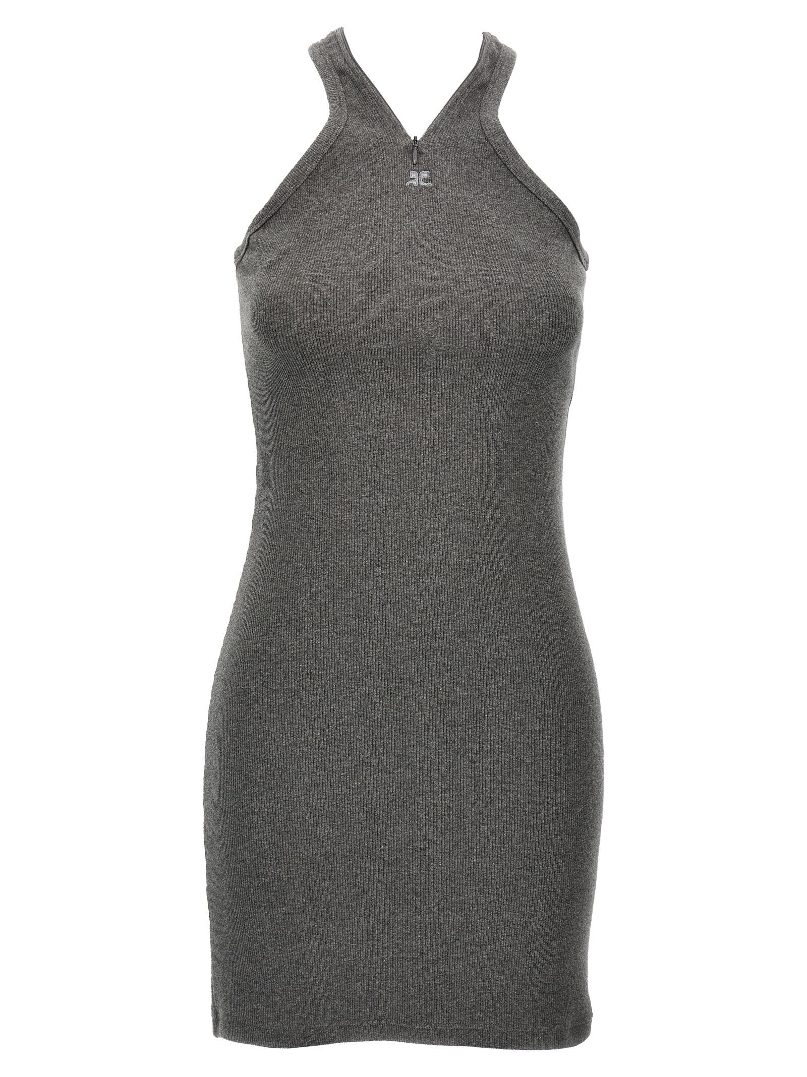 Shop Courrèges Criss Cross 90s Mini Dress In Gray